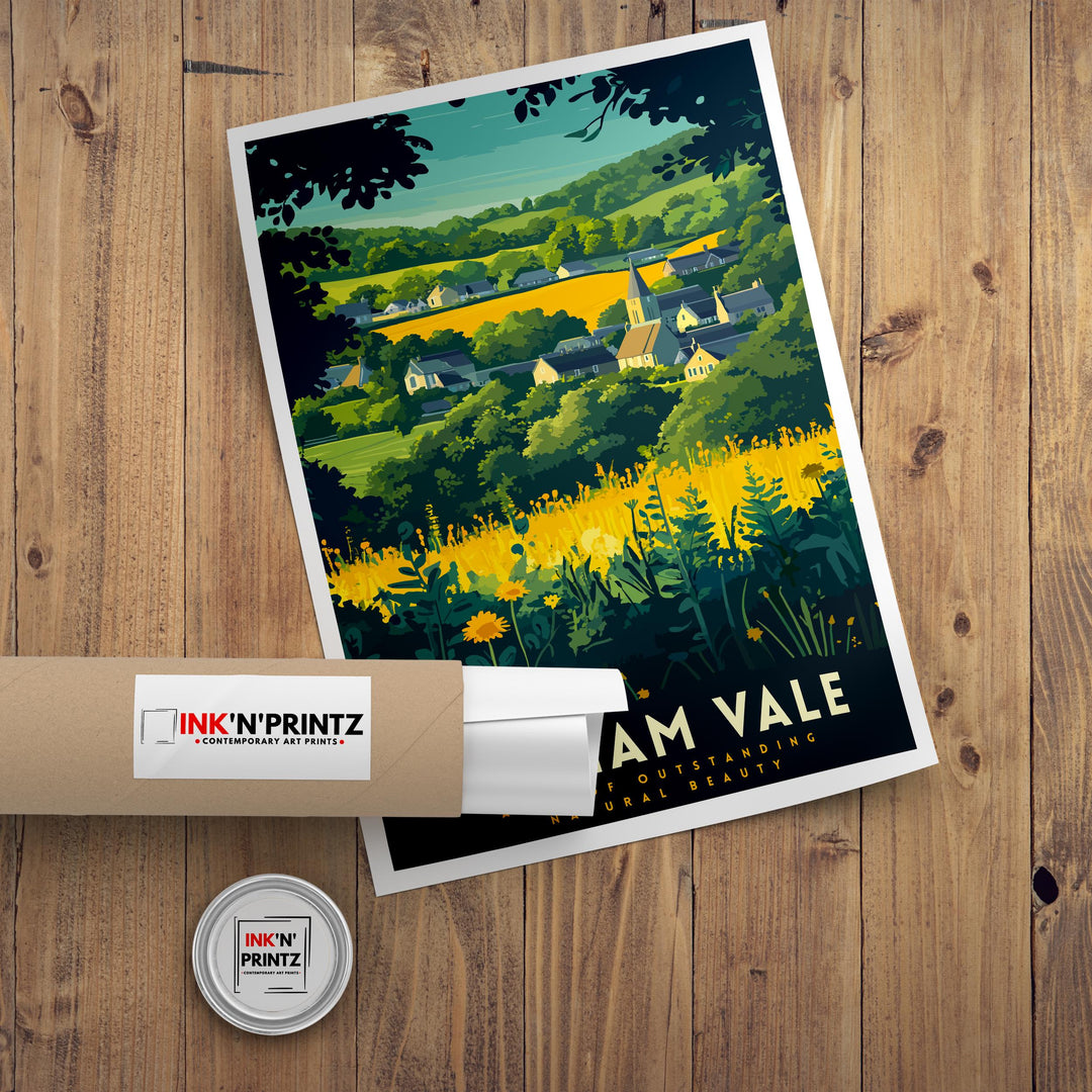 Dedham Vale Poster – English Countryside Wall Art, Scenic Landscape Art for Home