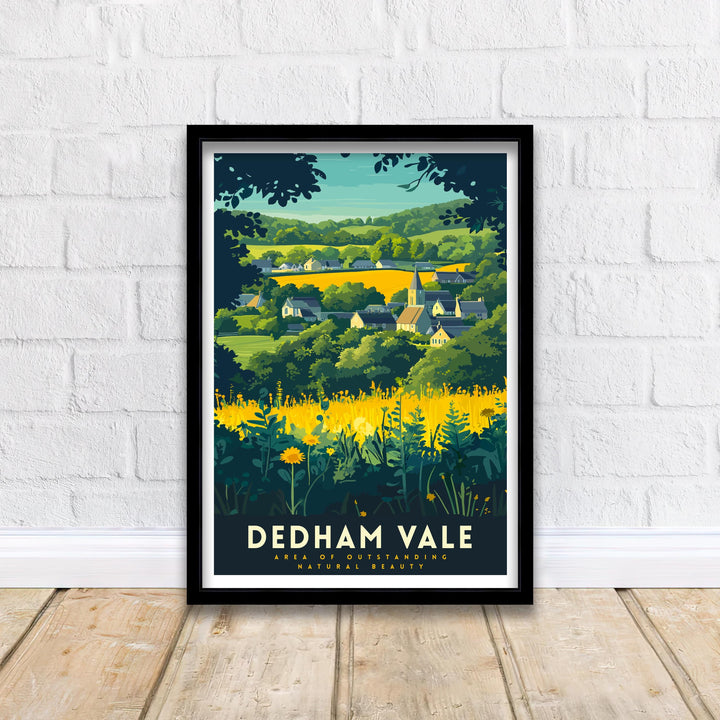 Dedham Vale Poster – English Countryside Wall Art, Scenic Landscape Art for Home