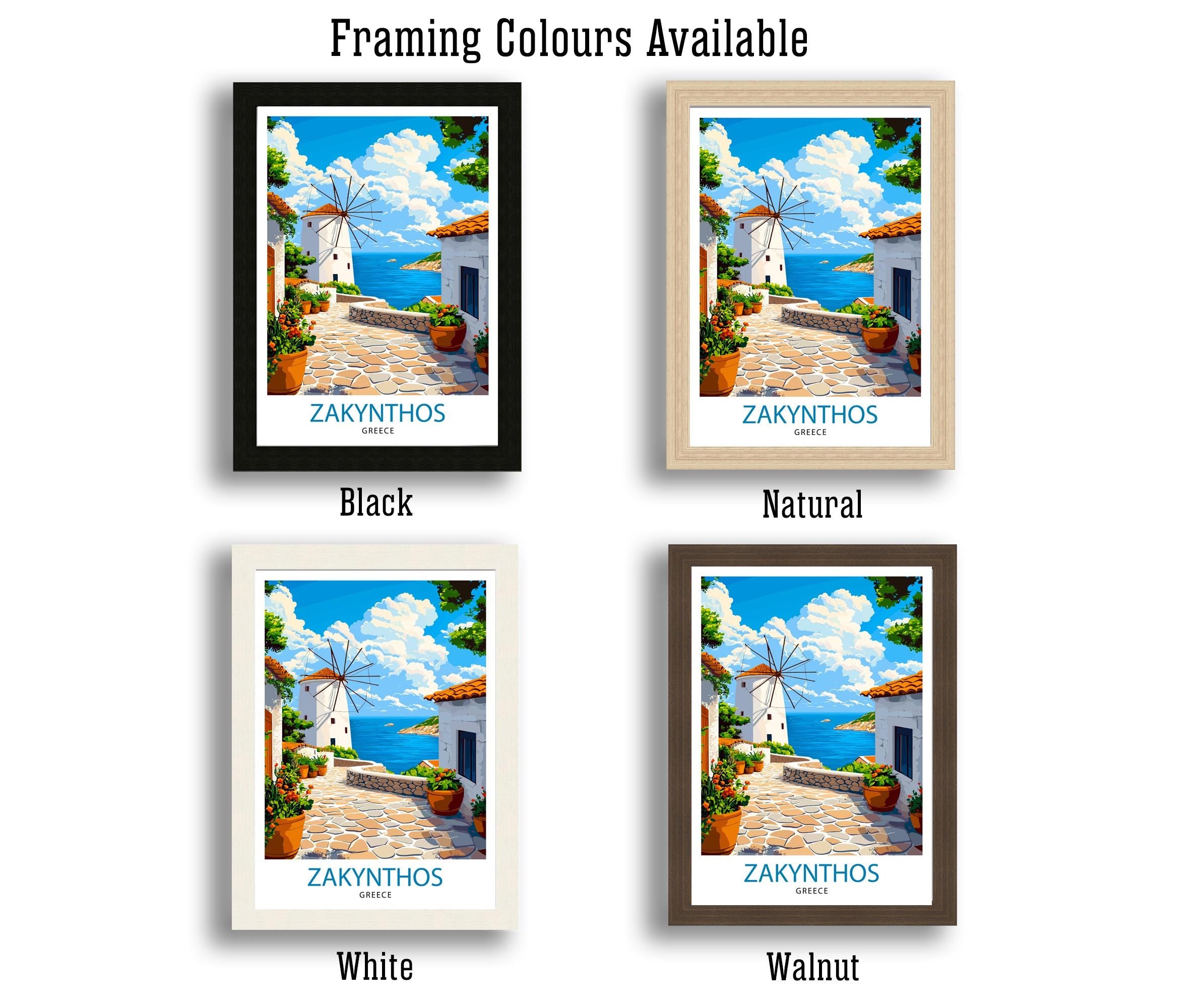 Zakynthos Greece Travel Poster Wall Art Navagio Beach Print Zakynthos Landscape Art Scenic Views Nature Lover Gift Greek Island Poster