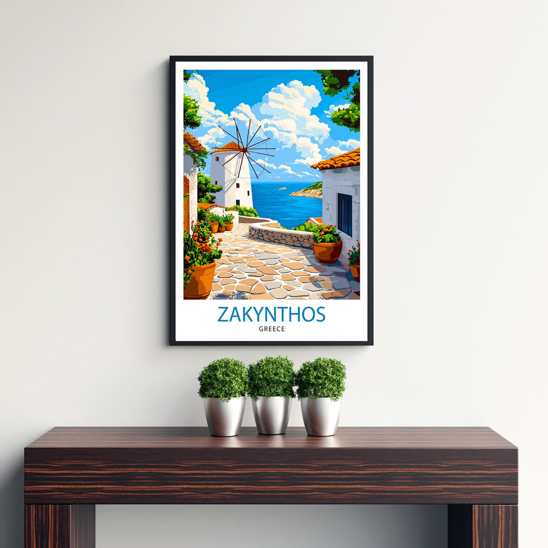 Zakynthos Greece Travel Poster Wall Art Navagio Beach Poster Zakynthos Landscape Art Scenic Views Nature Lover Gift Greek Island Poster