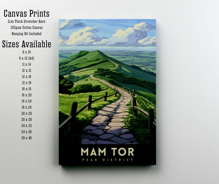 Mam Tor Travel Poster – Peak District Wall Art