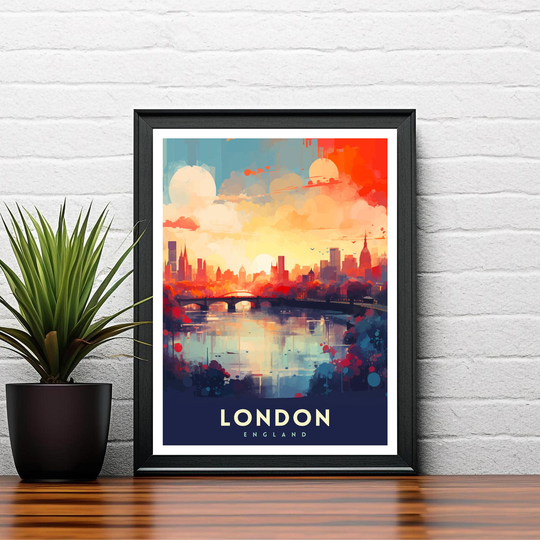 London Travel Print London Wall Art London Home Decor London Illustration Travel Poster Gift For London UK Home Decor