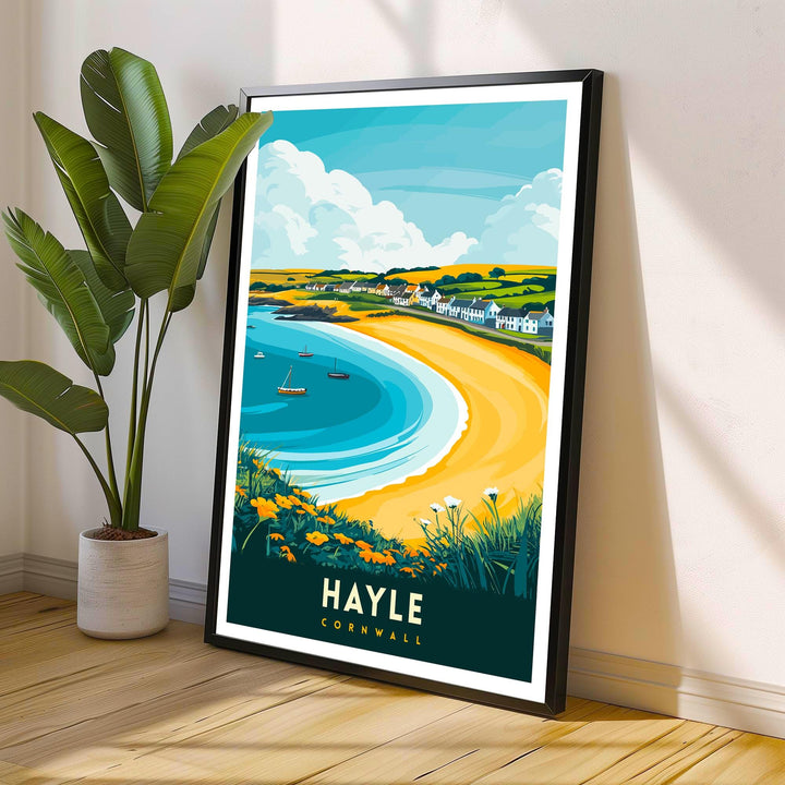 Hayle Cornwall Travel Print Cornwall Wall Decor Cornwall Home Living Decor Cornwall Illustration Travel Poster Gift For Cornwall