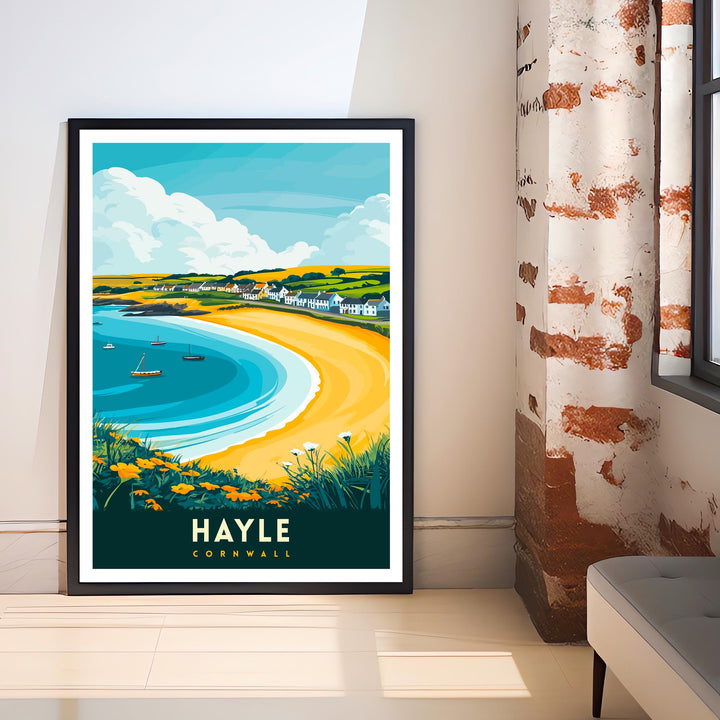 Hayle Cornwall Travel Poster – Coastal Wall Art