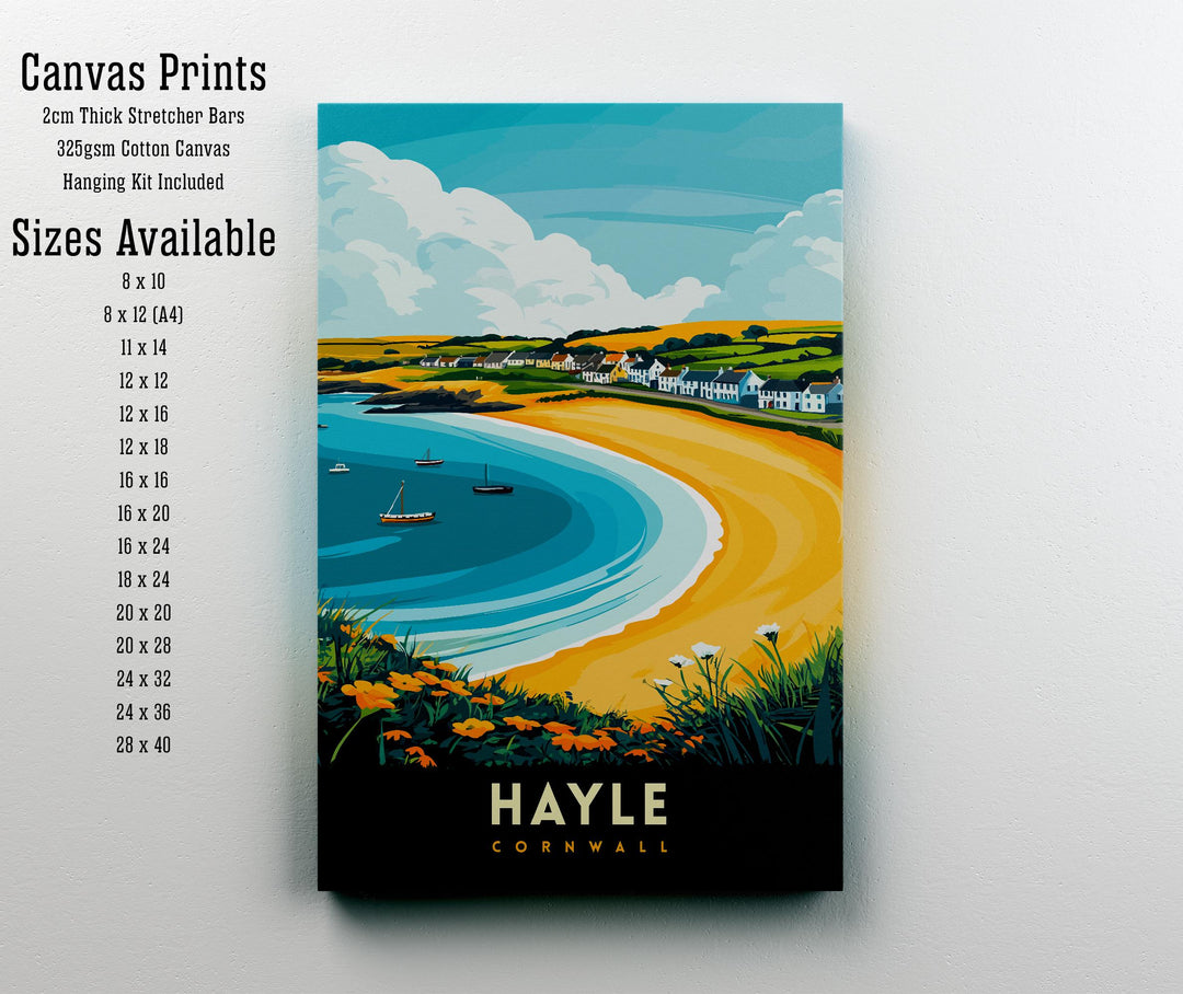 Hayle Cornwall Travel Poster – Coastal Wall Art