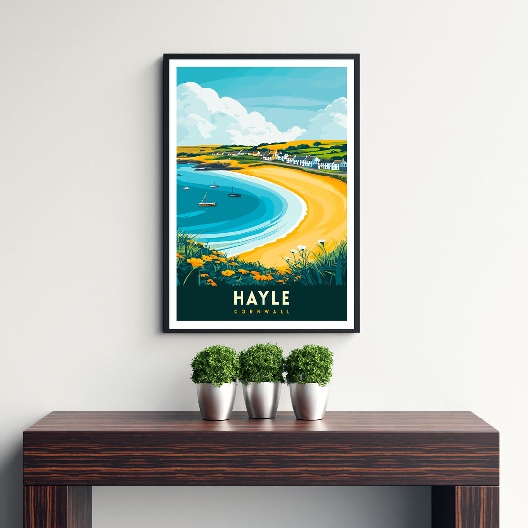 Hayle Cornwall Travel Poster – Coastal Wall Art