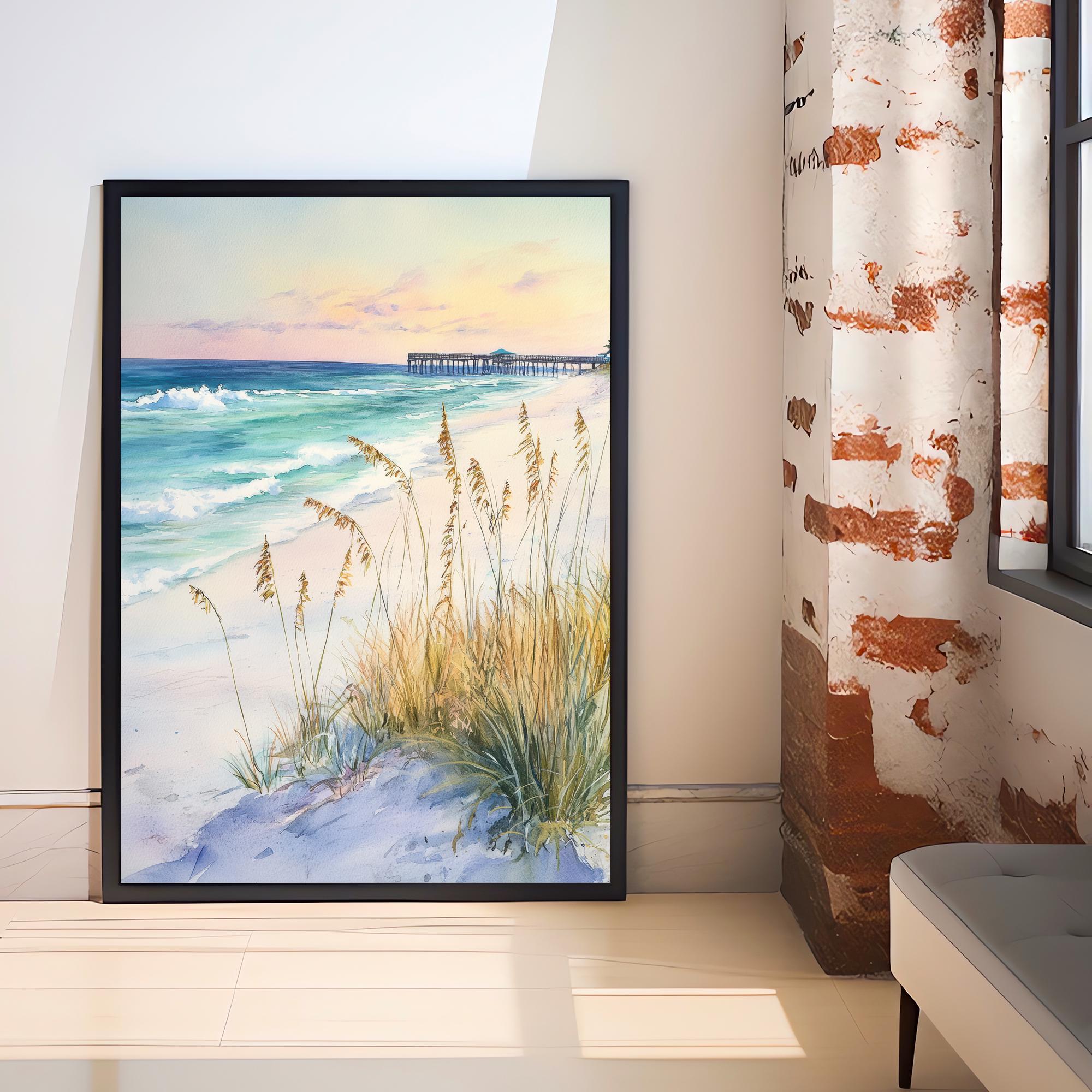 Anna Maria Island Watercolor Painting Wall Art Anna Maria Island Print Florida Beach Art Coastal Decor Watercolor Art Beach Lover Gift