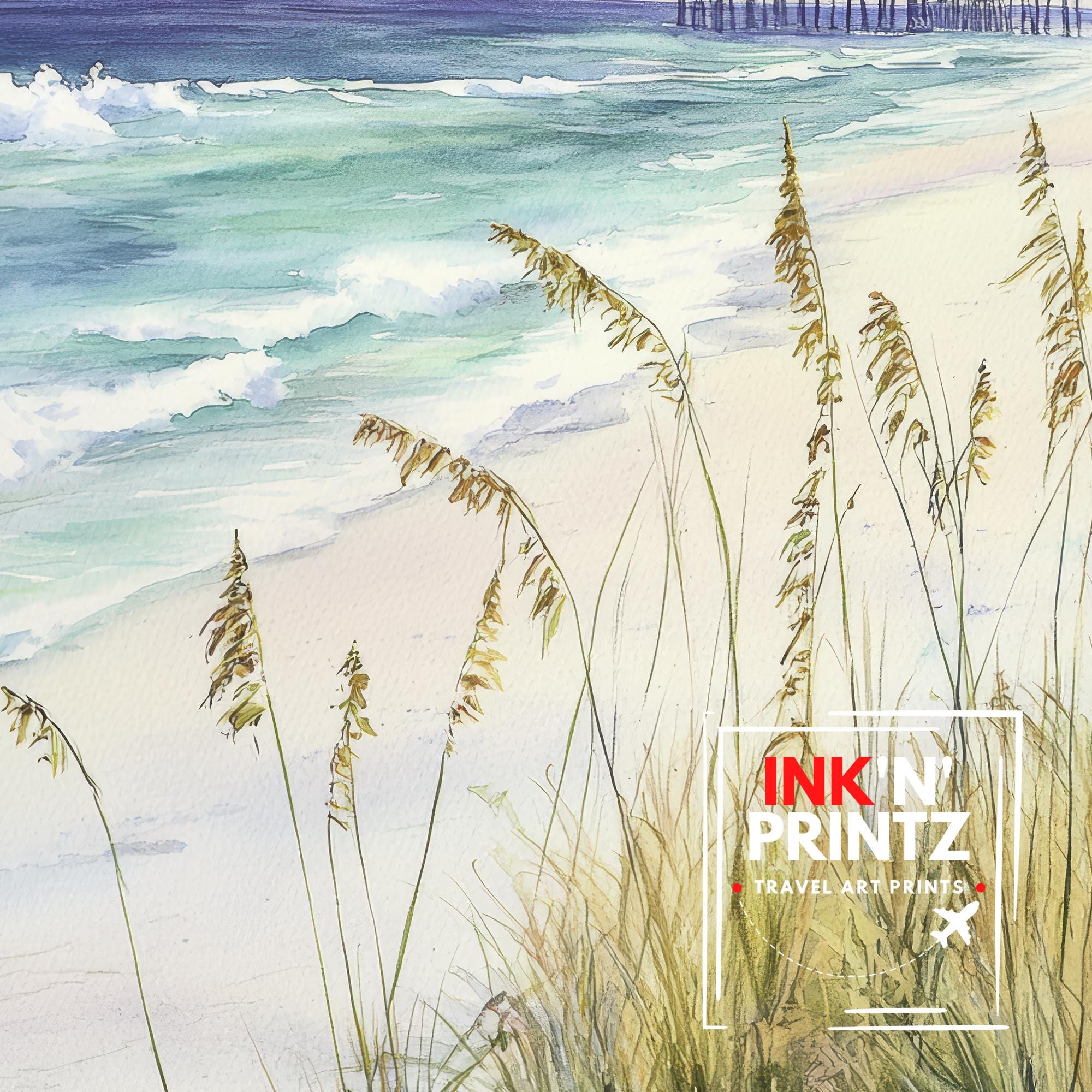 Anna Maria Island Watercolor Painting Wall Art Anna Maria Island Print Florida Beach Art Coastal Decor Watercolor Art Beach Lover Gift
