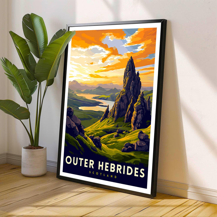 Outer Hebrides Travel Print Hebrides Wall Decor Hebrides Home Living Decor Hebrides Illustration Travel Poster Gift for Hebrides