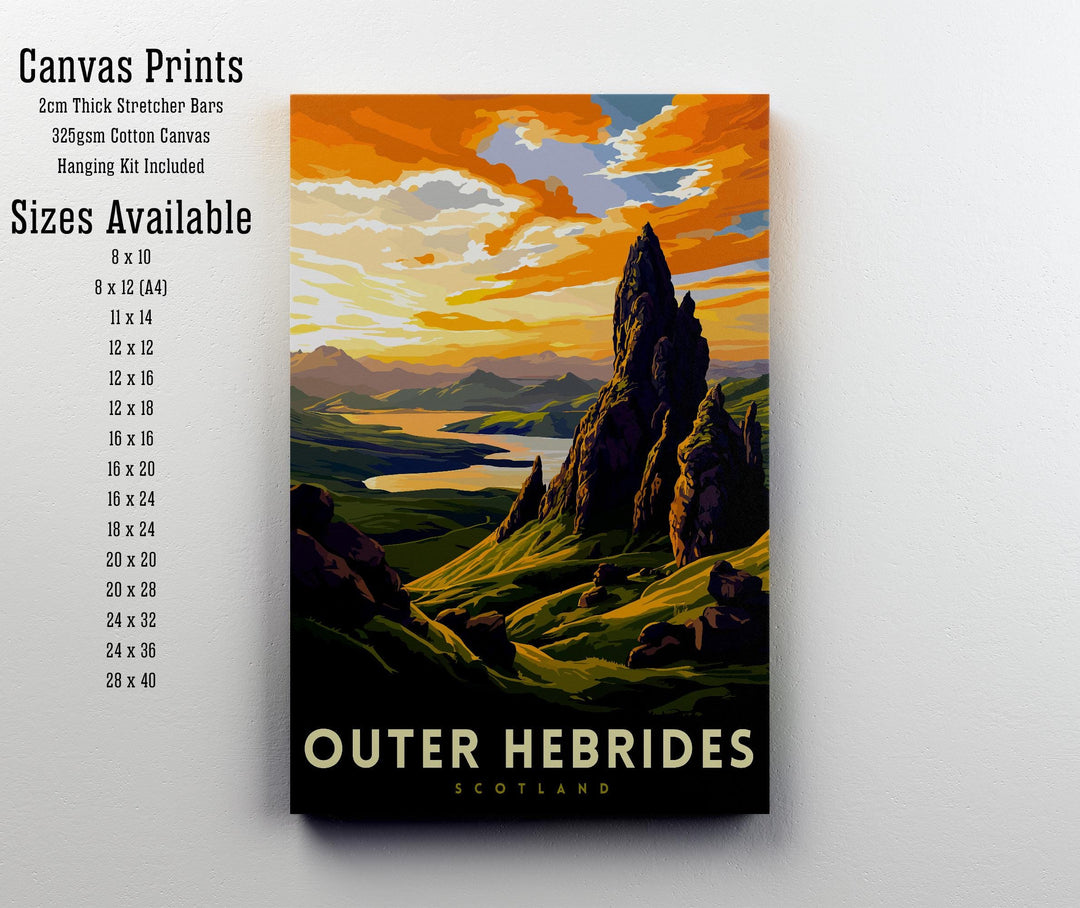 Outer Hebrides Travel Poster – Scottish Hebrides Wall Art