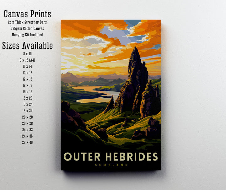 Outer Hebrides Travel Print Hebrides Wall Decor Hebrides Home Living Decor Hebrides Illustration Travel Poster Gift for Hebrides