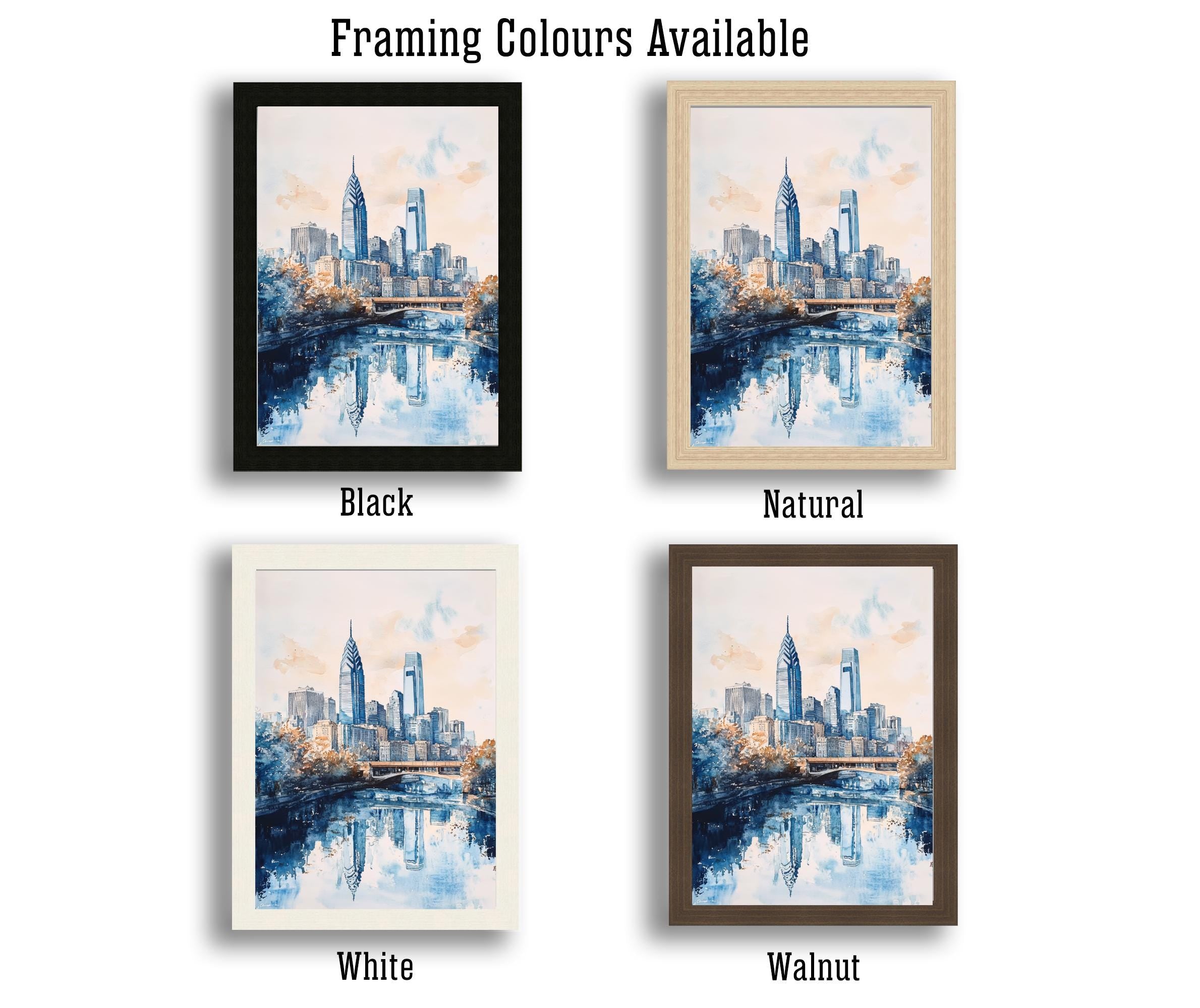 Philadelphia Watercolor Painting Wall Art Philadelphia Print Cityscape Art Watercolor Art Historic Landmarks Philly Gift Urban Decor