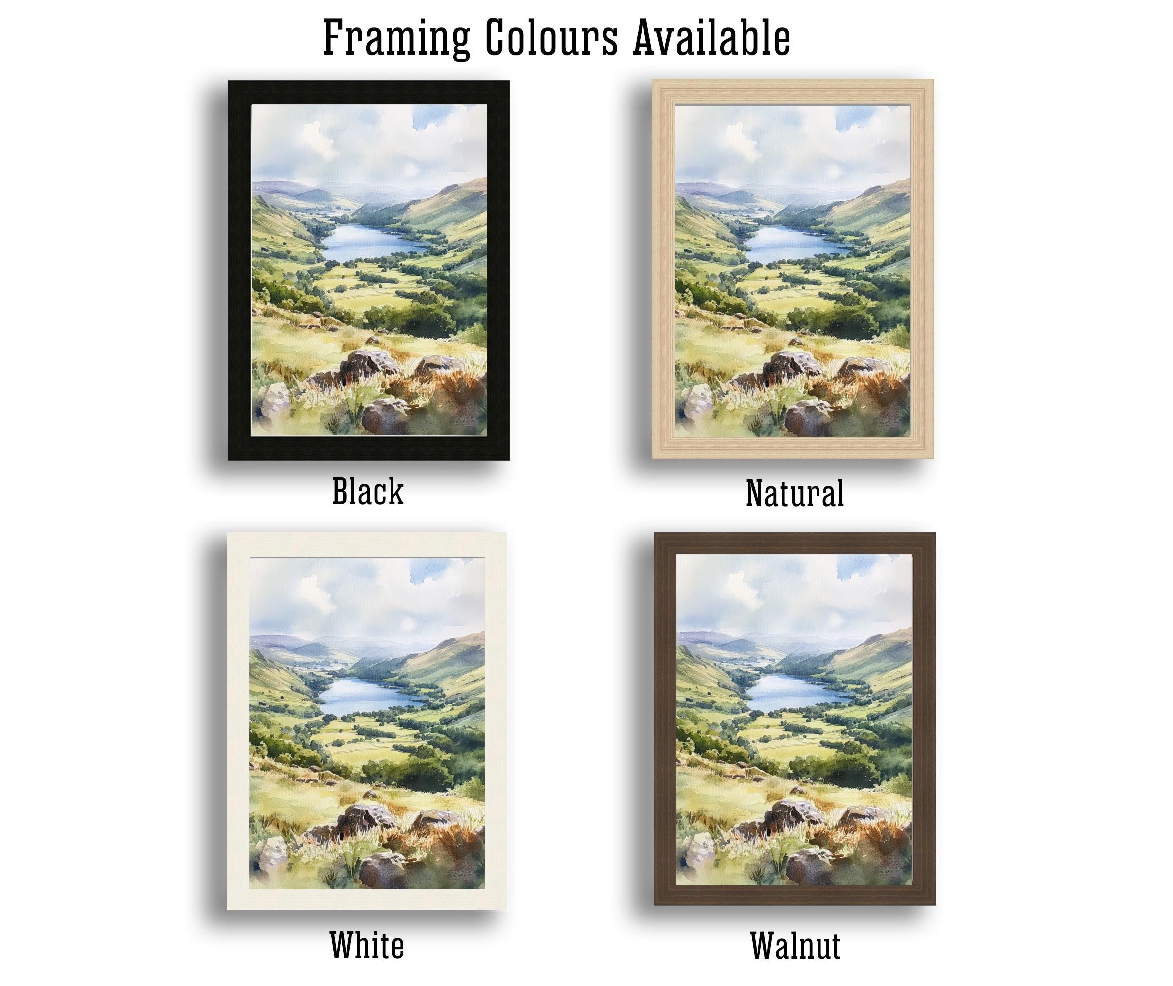 Cat Bells Watercolor Painting, Lake District Art, Cat Bells Mountain Poster, Watercolor Landscape, Nature Wall Art, UK Travel Decor