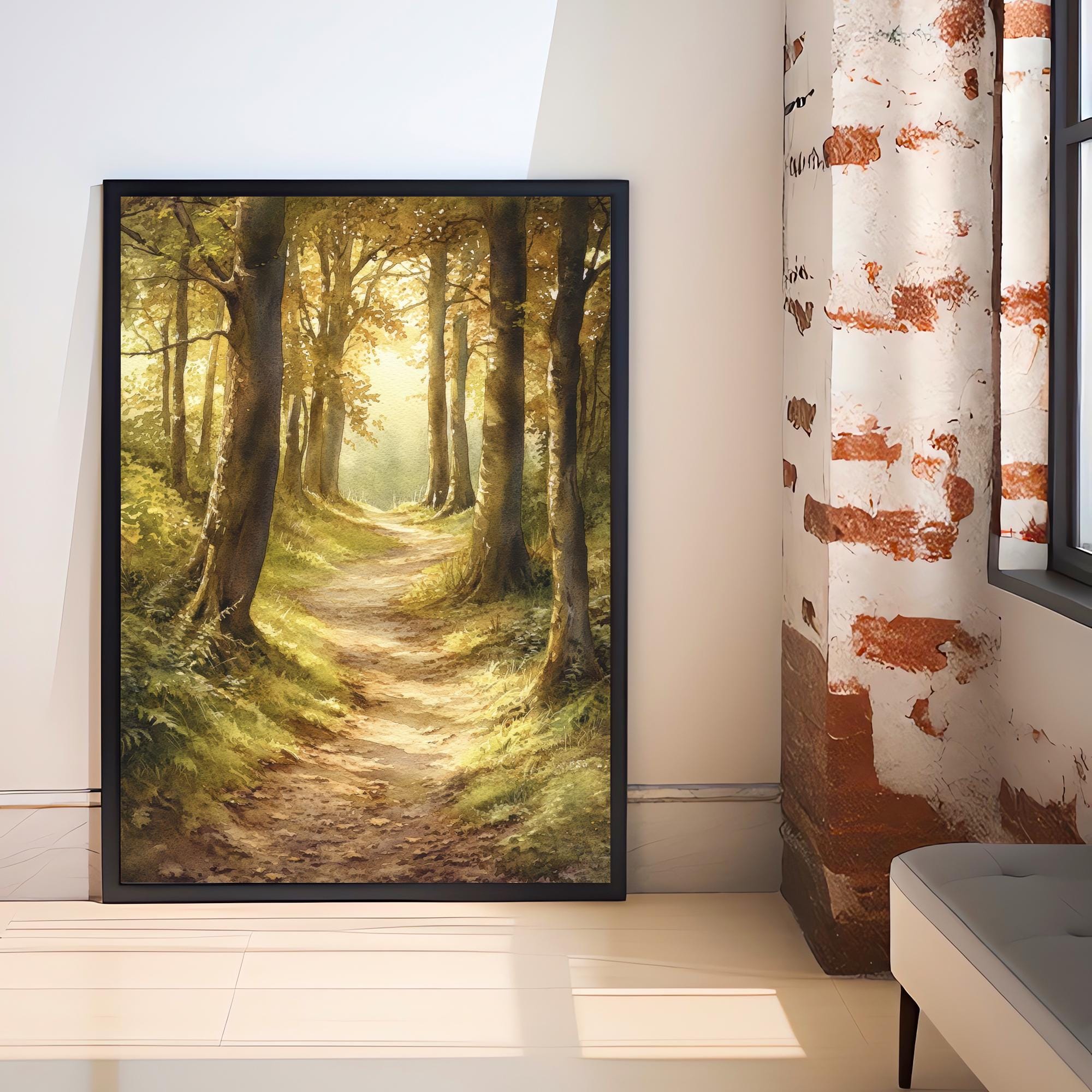 Forest of Dean Watercolor Painting UK Forest Art Watercolor Landscape Forest Art Print Nature Wall Decor Scenic Forest Art Gift