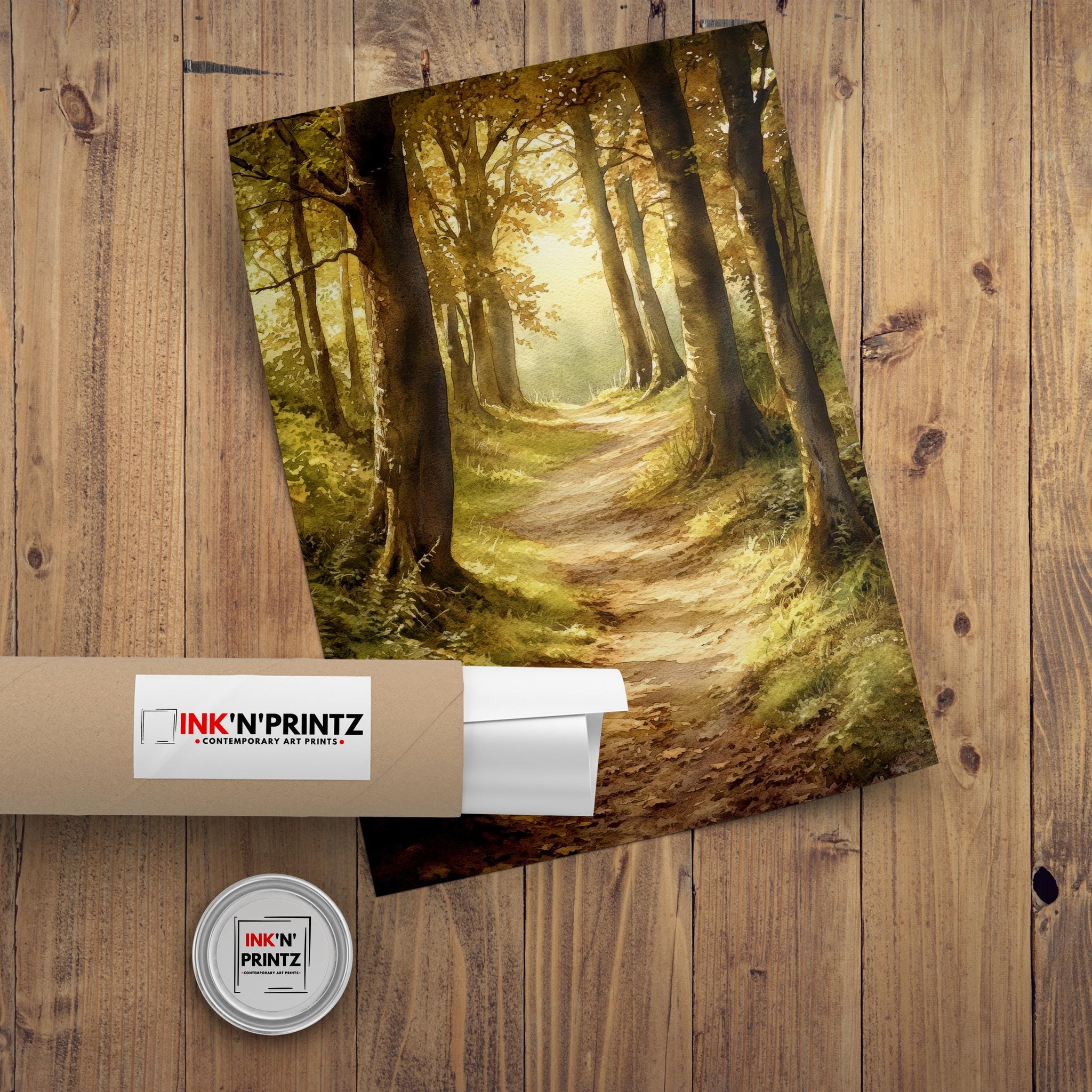 Forest of Dean Watercolor Painting UK Forest Art Watercolor Landscape Forest Art Print Nature Wall Decor Scenic Forest Art Gift