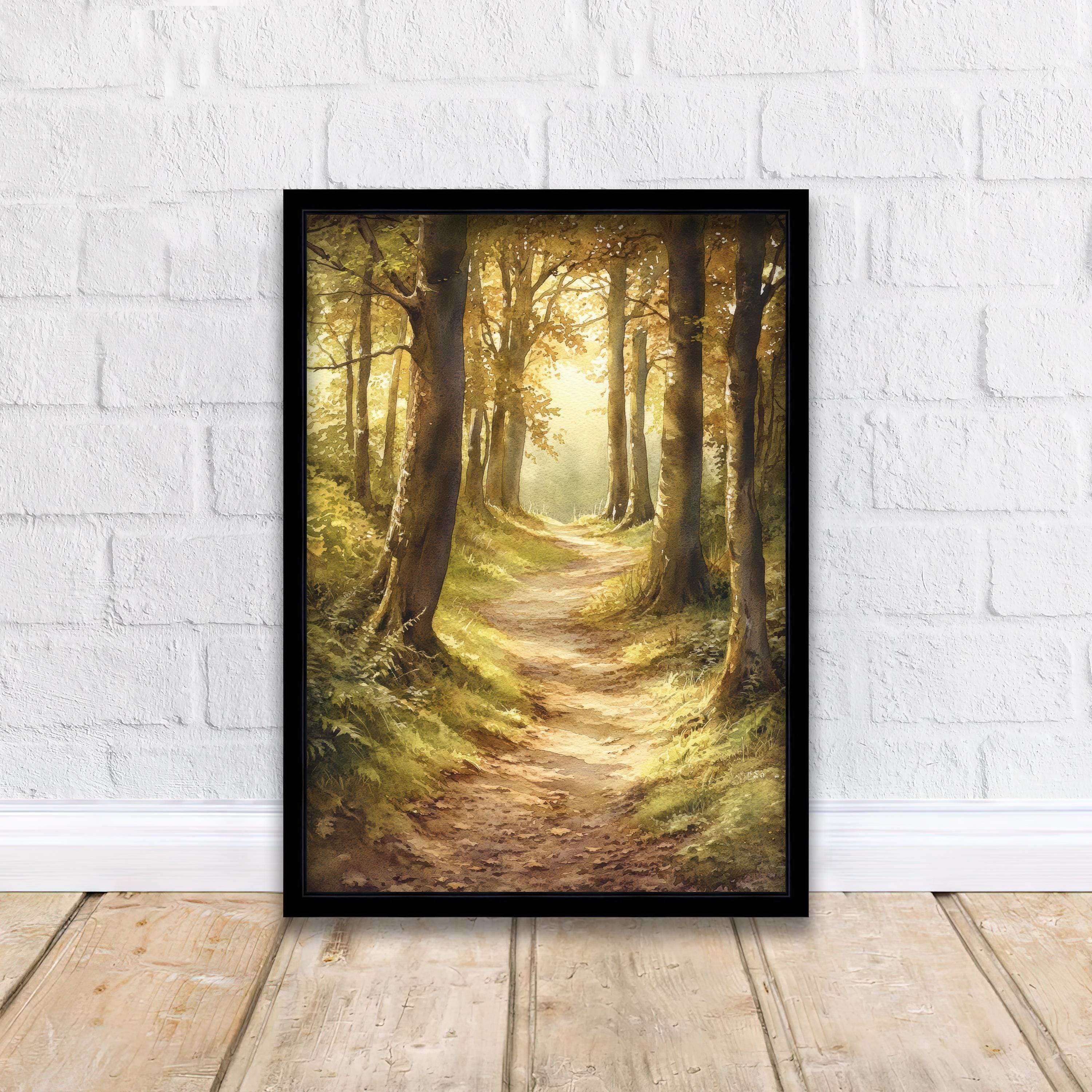 Forest of Dean Watercolor Painting UK Forest Art Watercolor Landscape Forest Art Print Nature Wall Decor Scenic Forest Art Gift