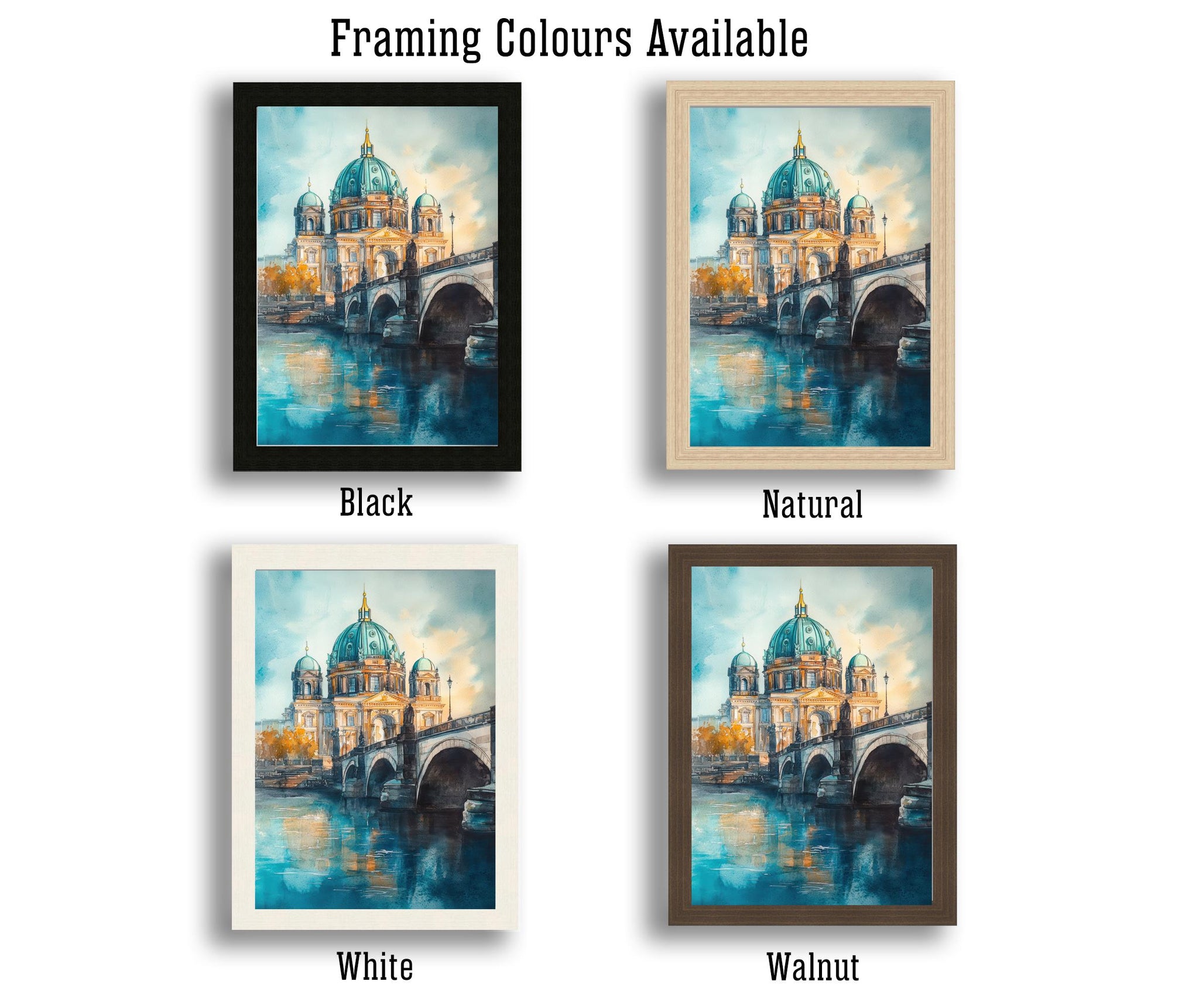 Berlin Watercolor Painting Berlin City Art Watercolor Landscape Berlin Poster German City Art Urban