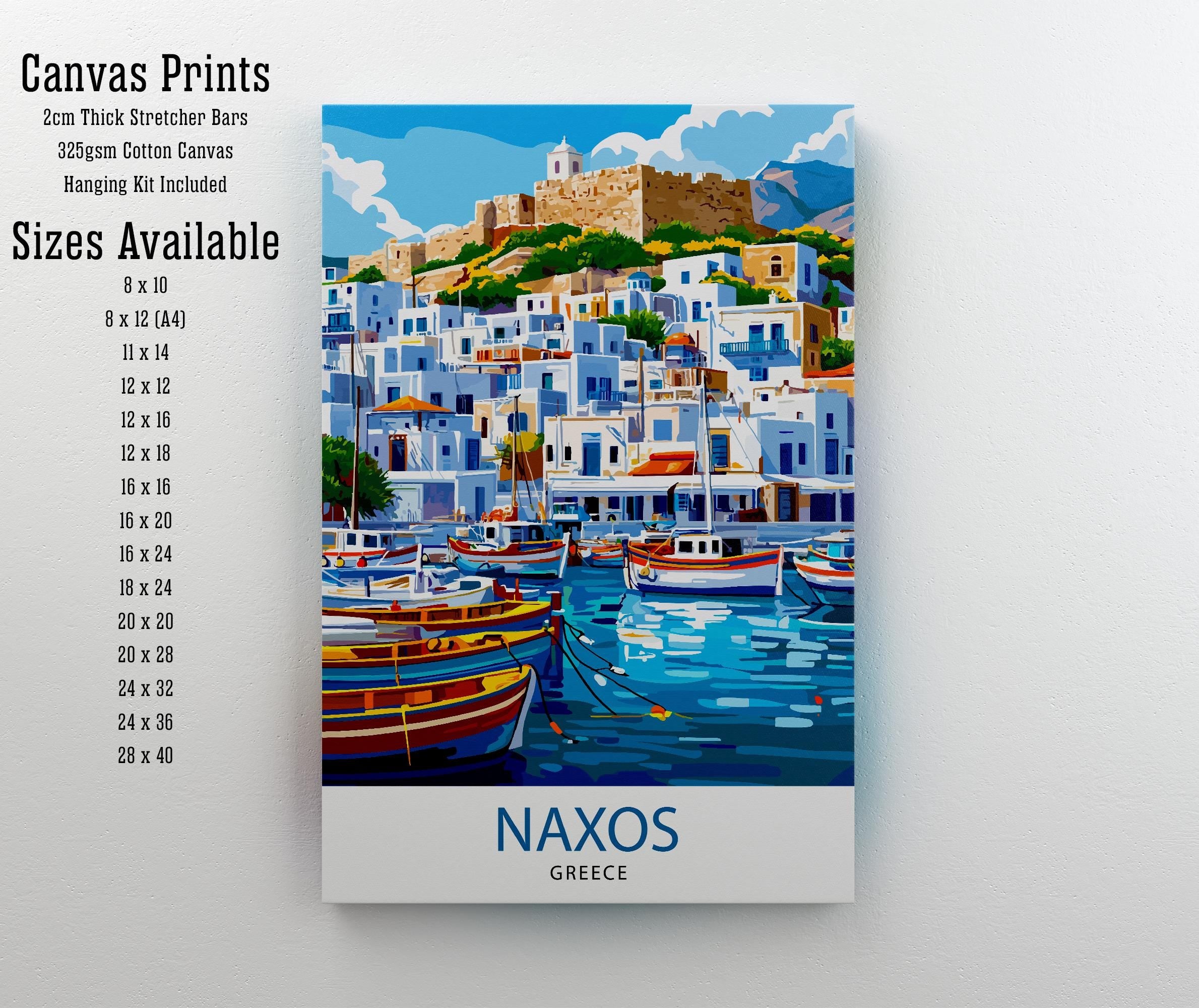 Naxos Travel Poster Greek Island Art Naxos Print Greece Travel Decor Greek Islands Poster Scenic Naxos Art