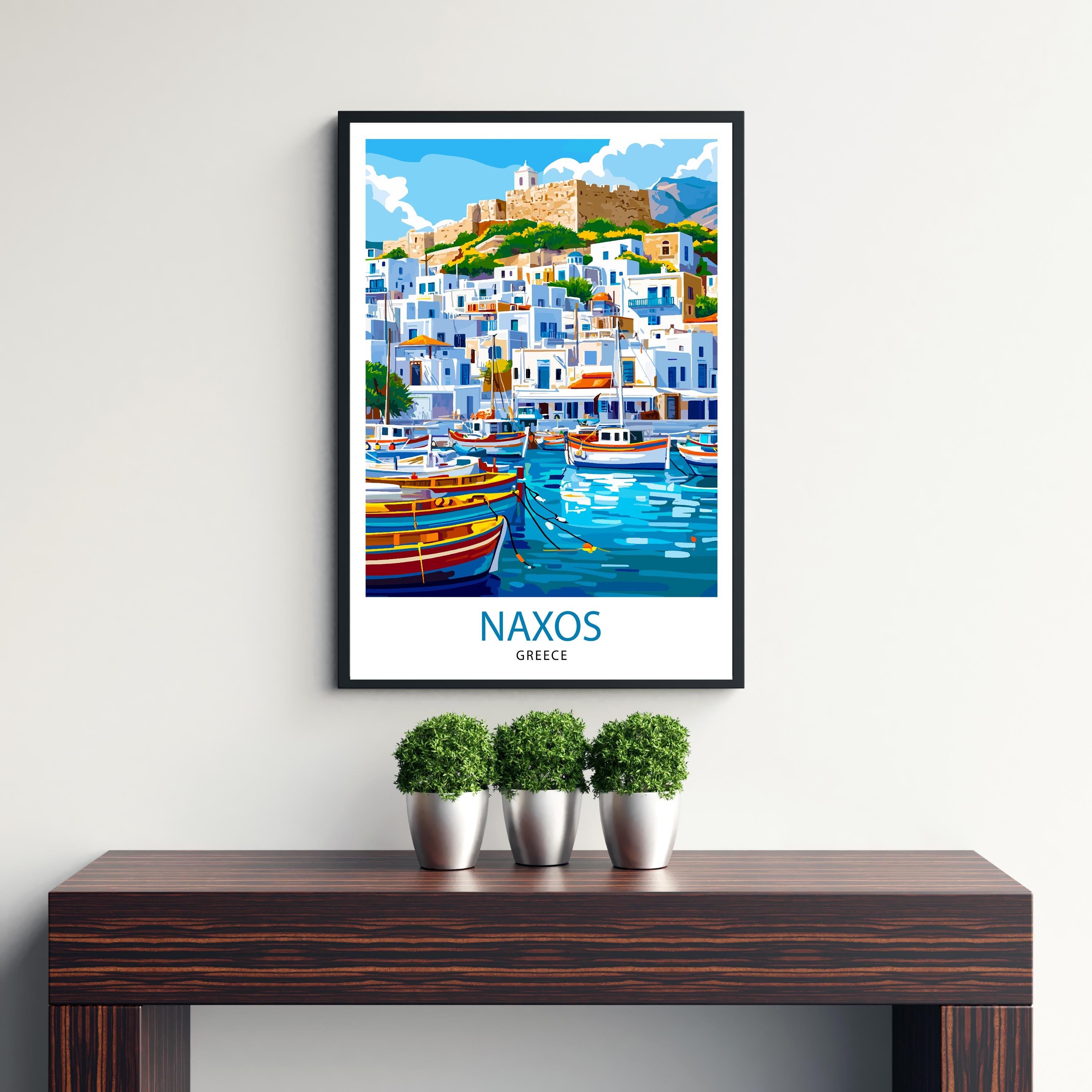 Naxos Travel Poster Greek Island Art Naxos Print Greece Travel Decor Greek Islands Poster Scenic Naxos Art