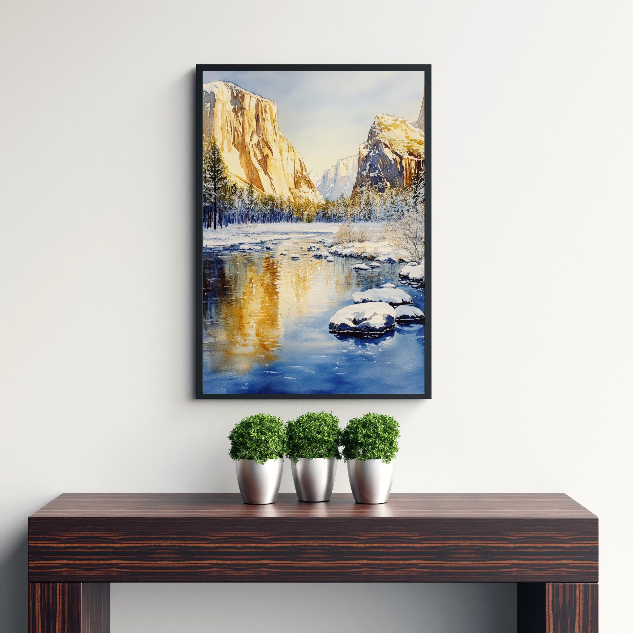 Yosemite National Park Watercolor Painting Yosemite Landscape Art Yosemite Falls Print Watercolor Nature Art Scenic National Park Decor