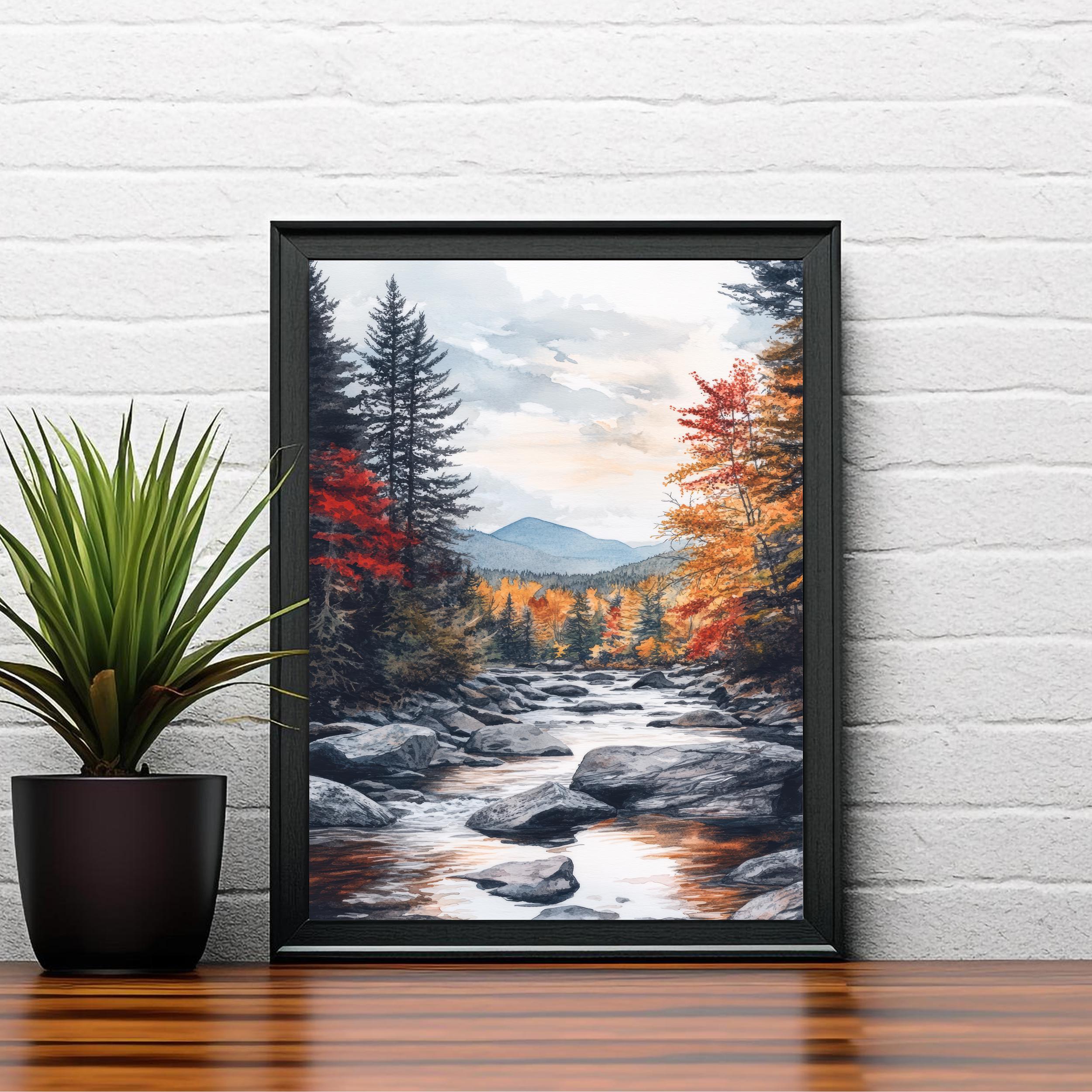 Adirondack Mountains Watercolor Painting Adirondack Landscape Art Watercolor Nature Print Scenic Adirondacks Art Mountain Decor