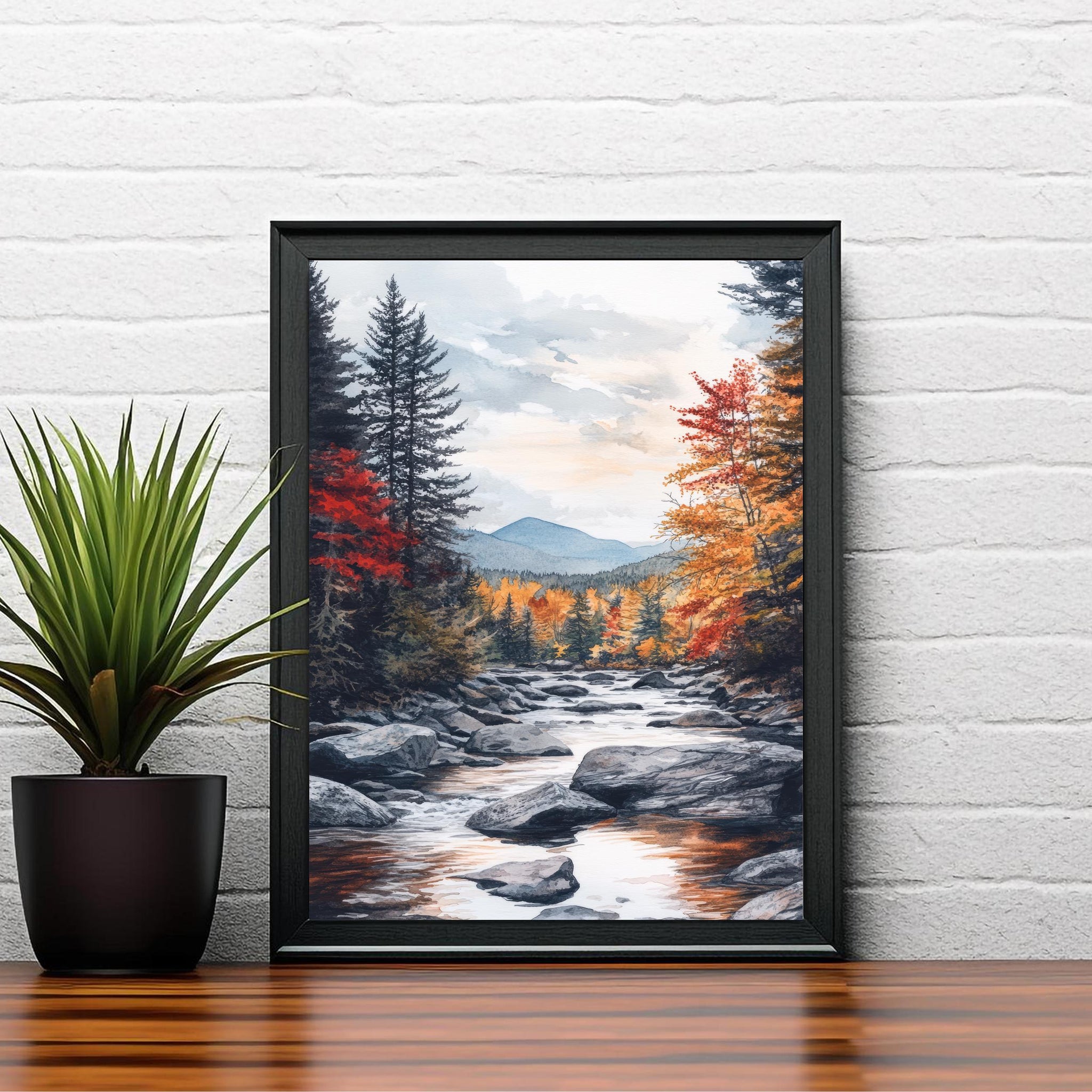 Adirondack Mountains Watercolor Painting Adirondack Landscape Art Watercolor Nature Print Scenic Adirondacks Art Mountain Decor