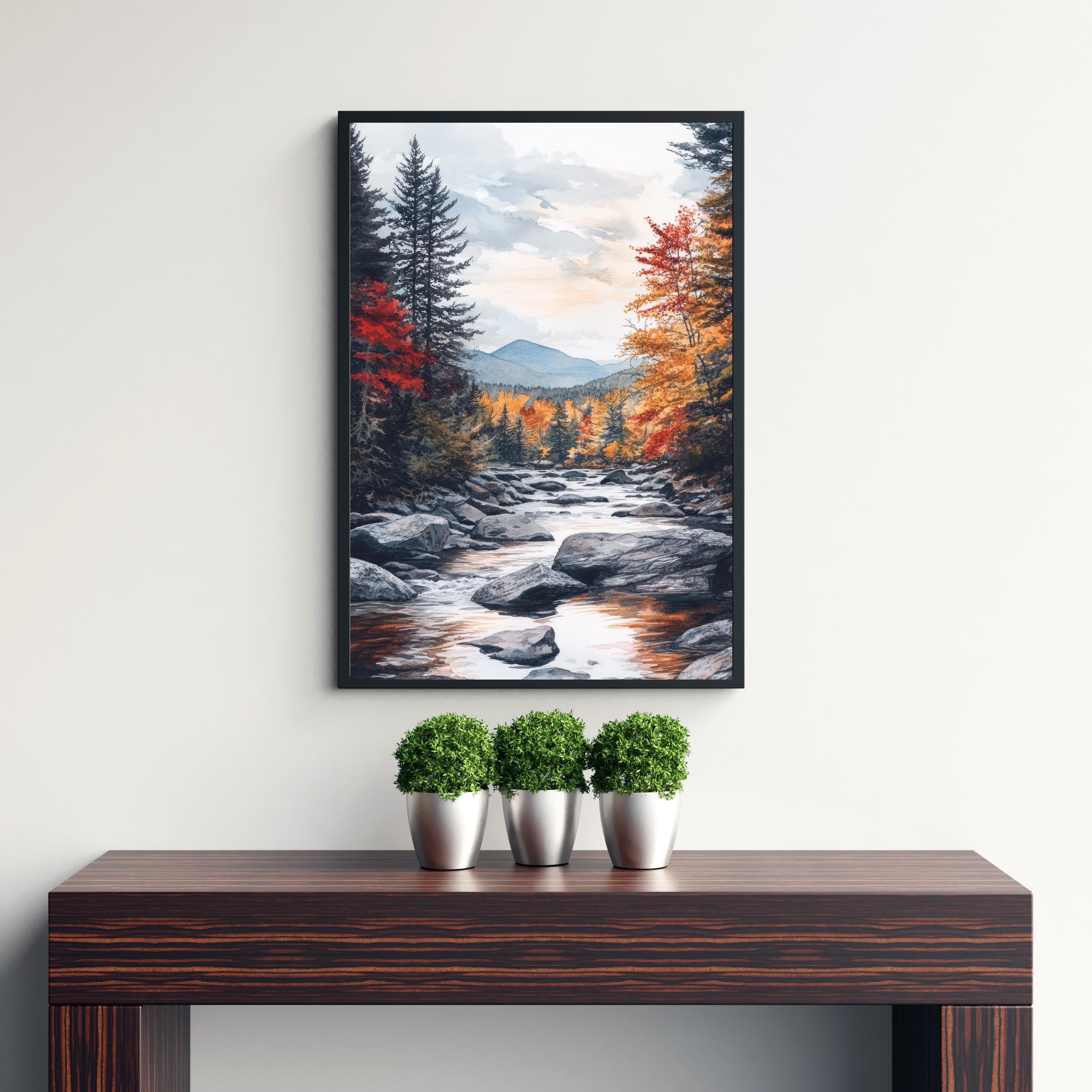 Adirondack Mountains Watercolor Painting Adirondack Landscape Art Watercolor Nature Print Scenic Adirondacks Art Mountain Decor