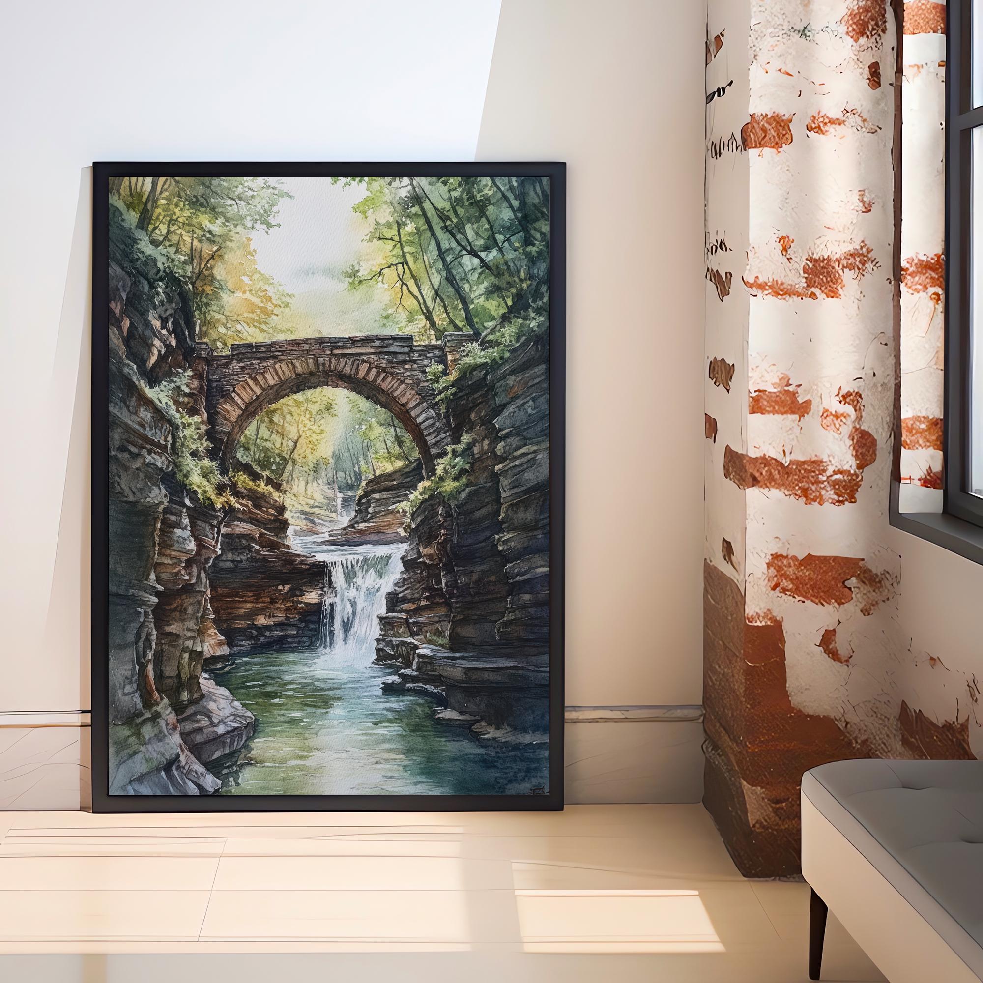 Finger Lakes Watercolor Painting New York Landscape Art Finger Lakes Print Watercolor Nature Art Scenic Finger Lakes Decor