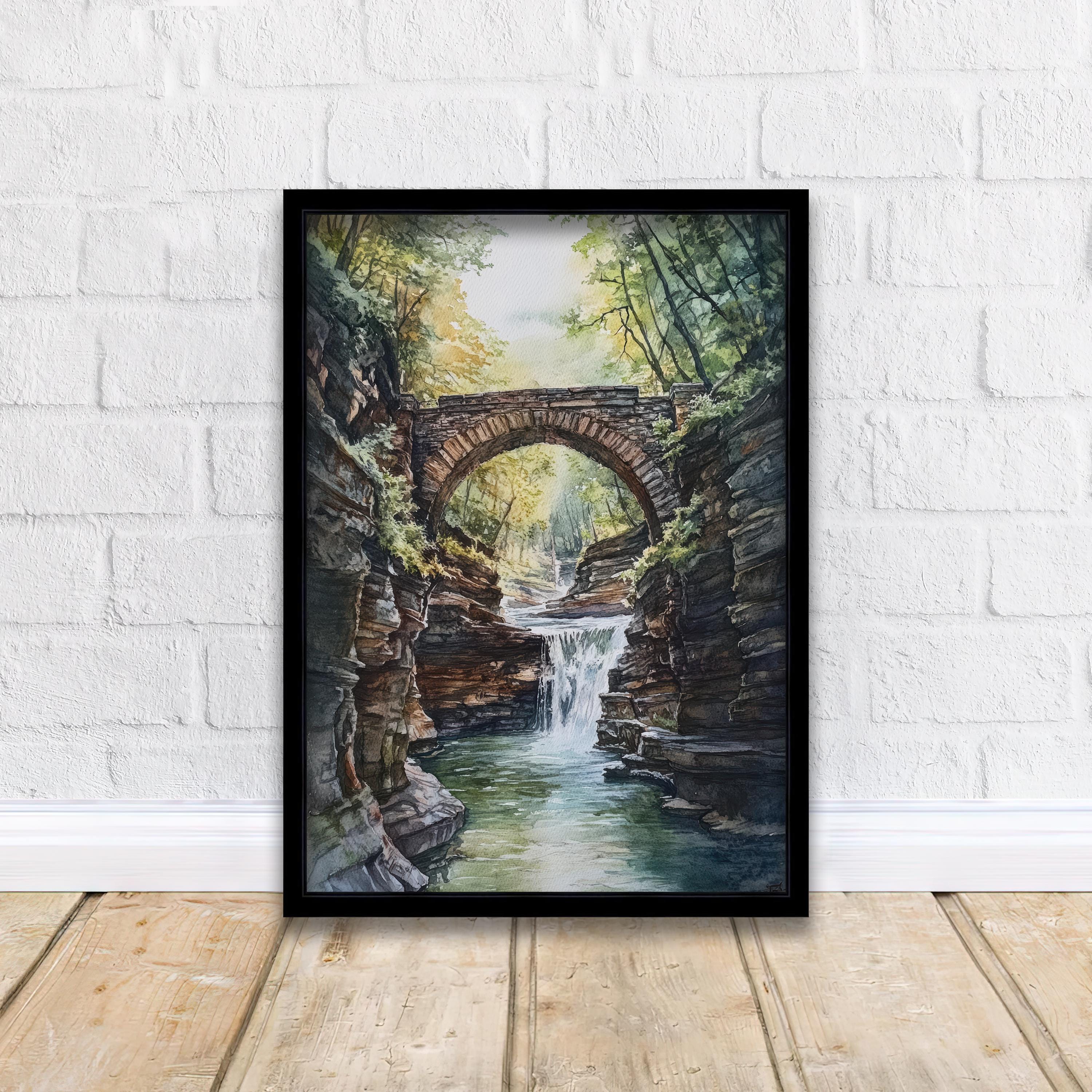 Finger Lakes Watercolor Painting New York Landscape Art Finger Lakes Print Watercolor Nature Art Scenic Finger Lakes Decor