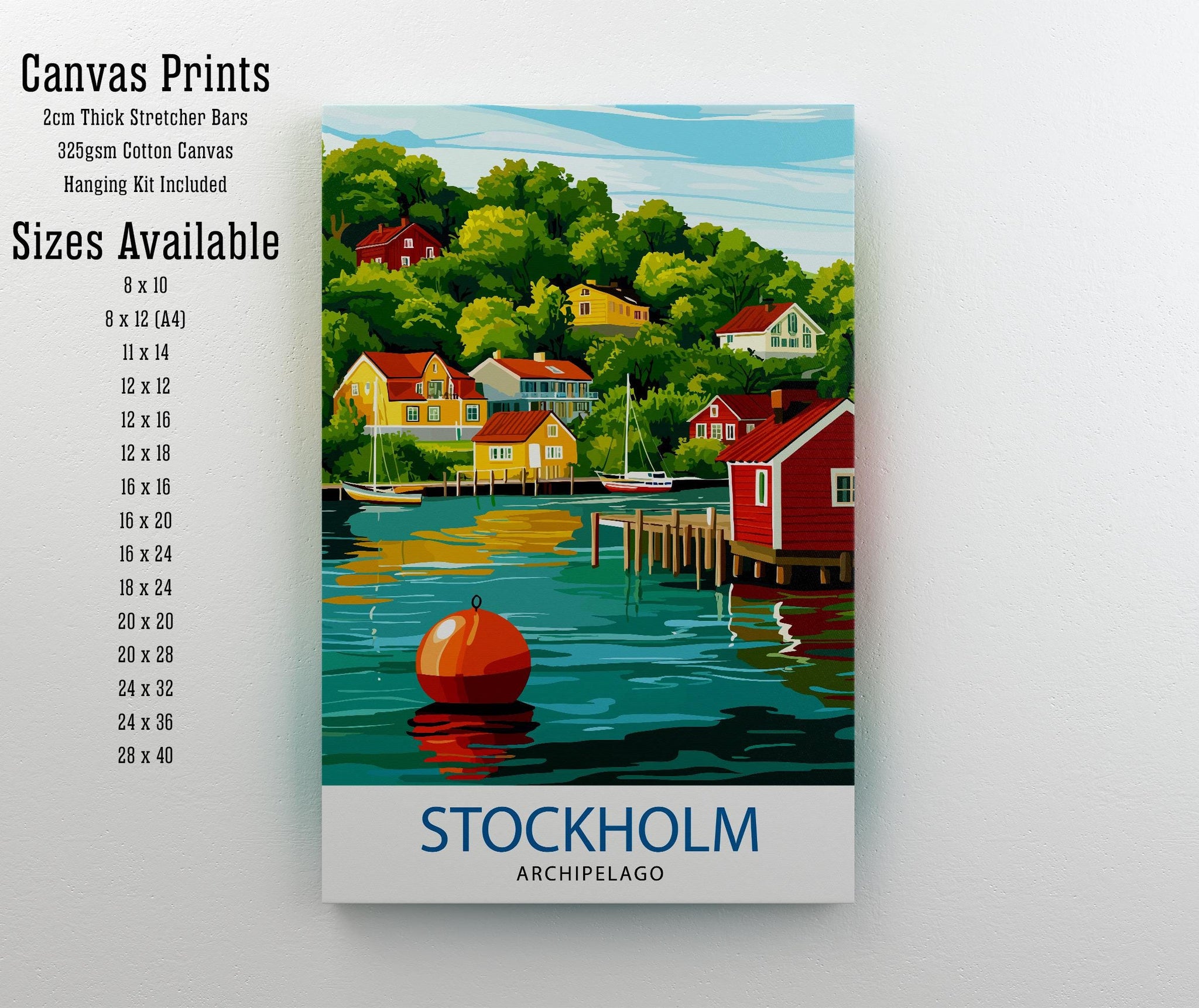 Stockholm Archipelago Travel Poster Sweden Archipelago Art Stockholm Print Scenic Archipelago Decor Swedish Nature Art