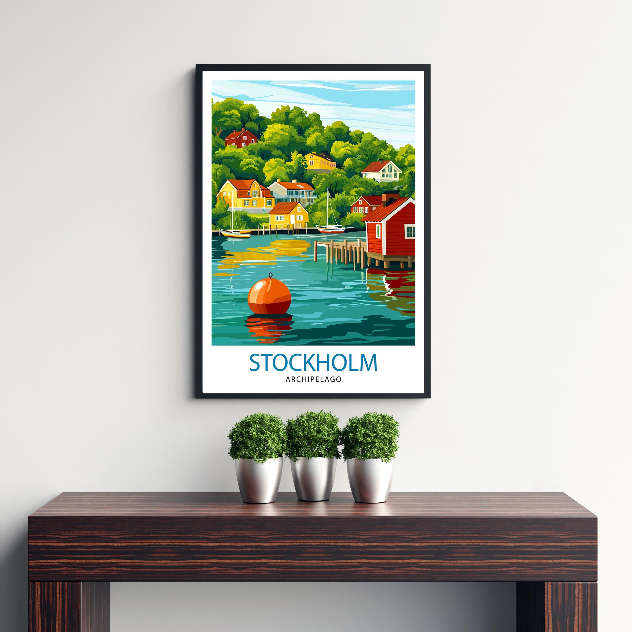 Stockholm Archipelago Travel Poster Sweden Archipelago Art Stockholm Print Scenic Archipelago Decor Swedish Nature Art