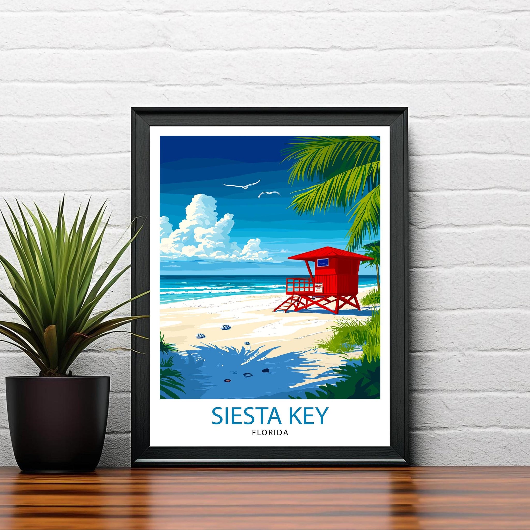 Siesta Key Travel Poster Florida Beach Art Siesta Key Print Scenic Beach Poster Tropical Travel Decor Siesta Key Wall Art
