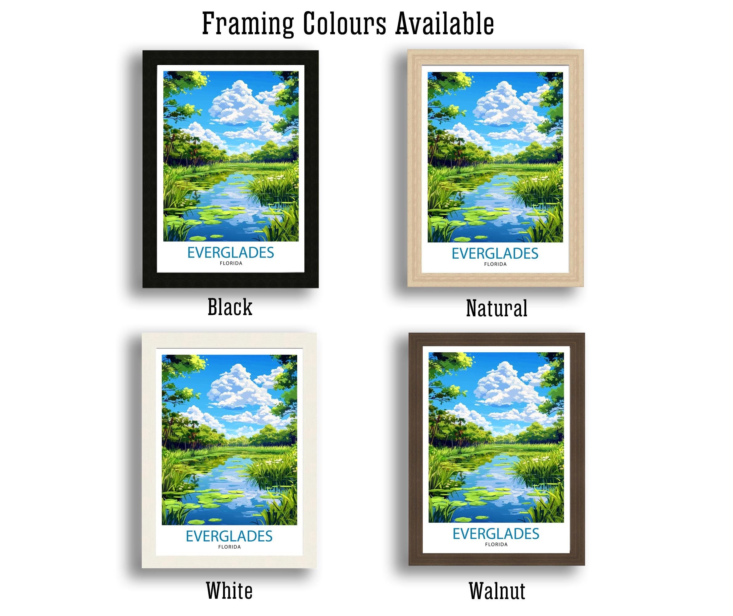 Everglades Florida Travel Poster Everglades National Park Art Scenic Florida Poster Everglades Wildlife Decor Tropical Nature Art