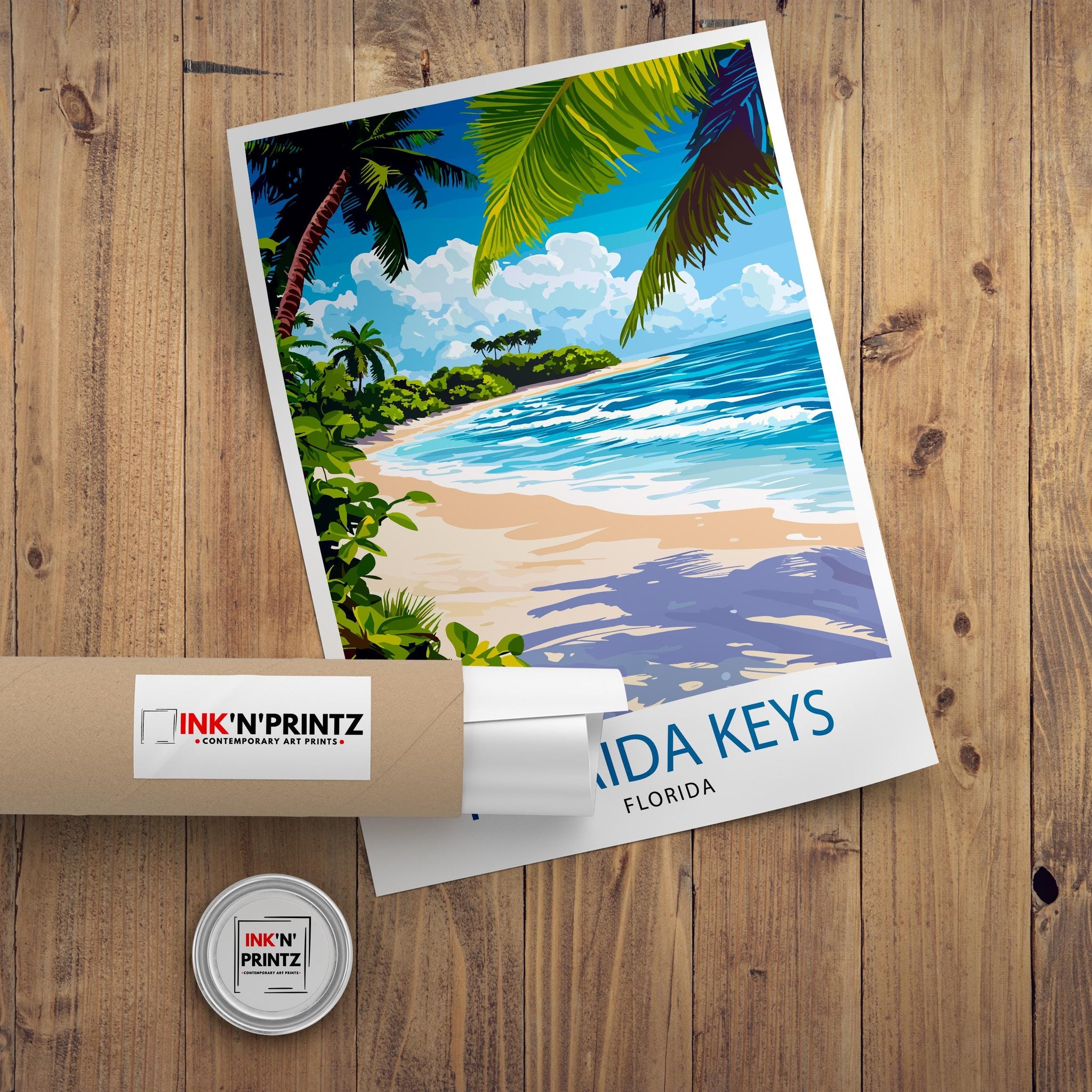 Florida Keys Travel Poster Florida Beach Art Keys Print Scenic Island Poster Tropical Travel Decor Florida Keys Wall Art
