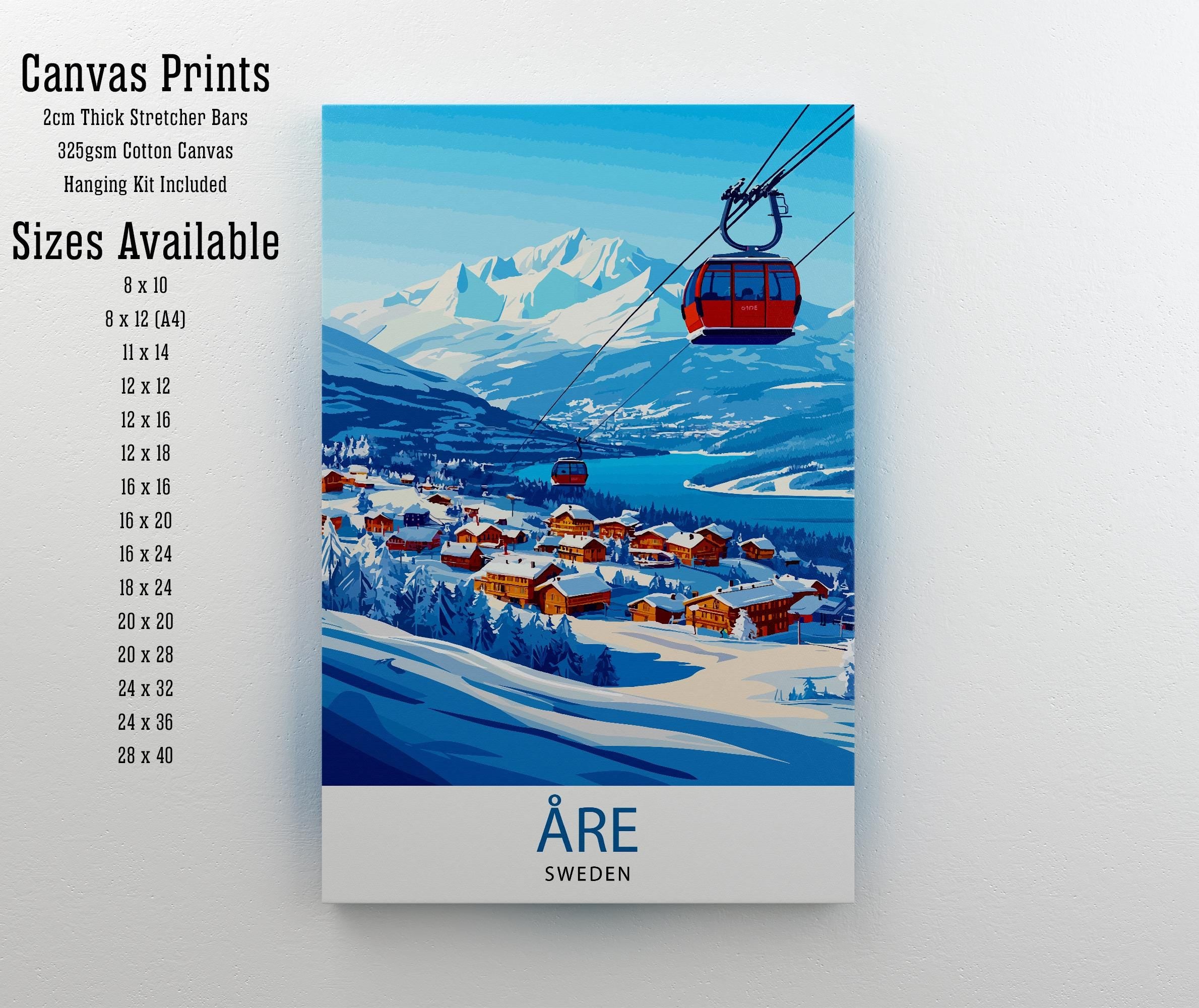 Åre Stockholm Travel Poster Sweden Landscape Art Åre Print Scenic Swedish Poster Stockholm Wall Art Swedish Travel Decor