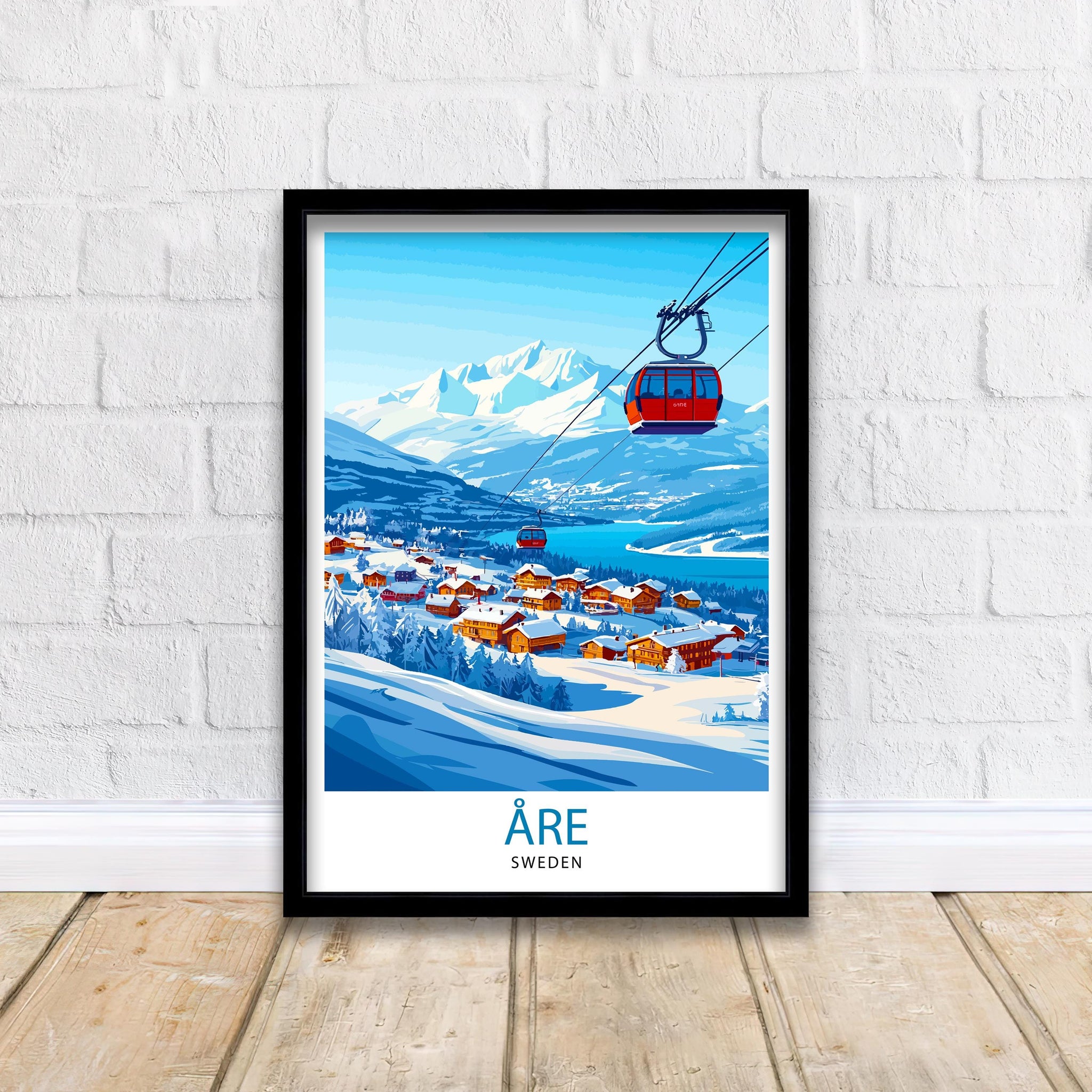 Åre Stockholm Travel Poster Sweden Landscape Art Åre Print Scenic Swedish Poster Stockholm Wall Art Swedish Travel Decor