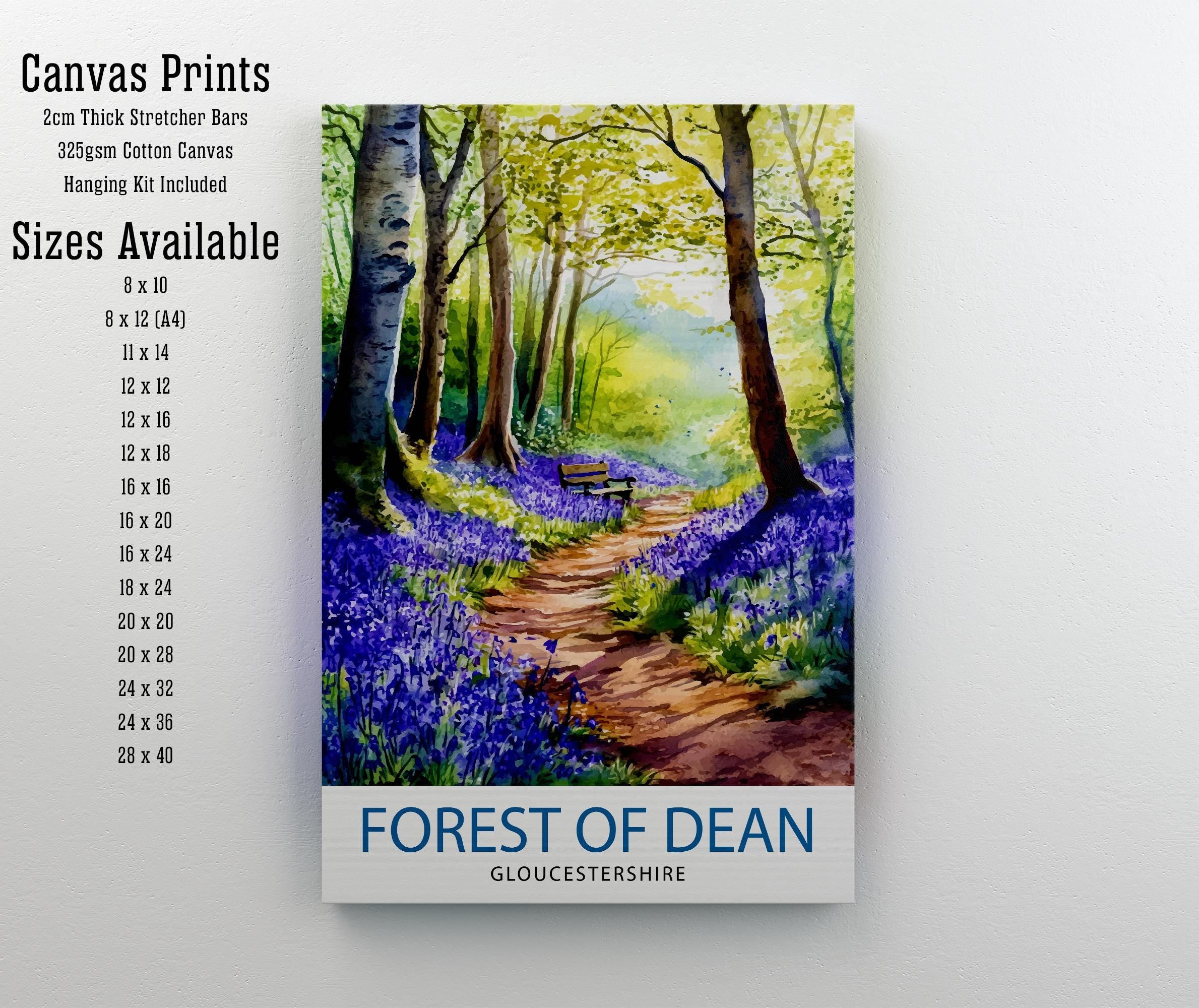 Forest of Dean Travel Poster UK Forest Art Forest of Dean Poster Scenic Woodland Poster British Nature Decor