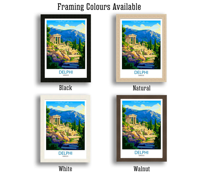 Delphi Greece Travel Poster – Ancient Ruins & Greek Mythology Wall Art