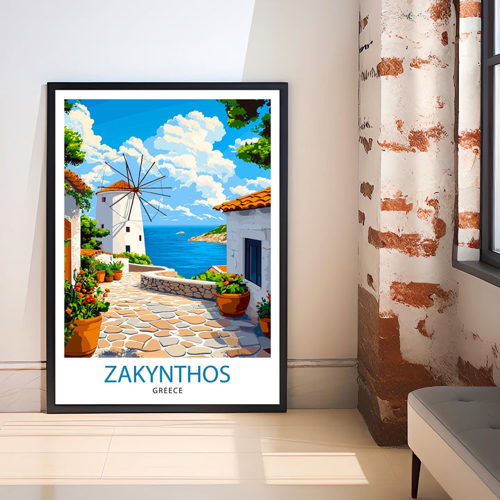 Zakynthos Greece Travel Poster Wall Art Navagio Beach Poster Zakynthos Landscape Art Scenic Views Nature Lover Gift Greek Island Poster