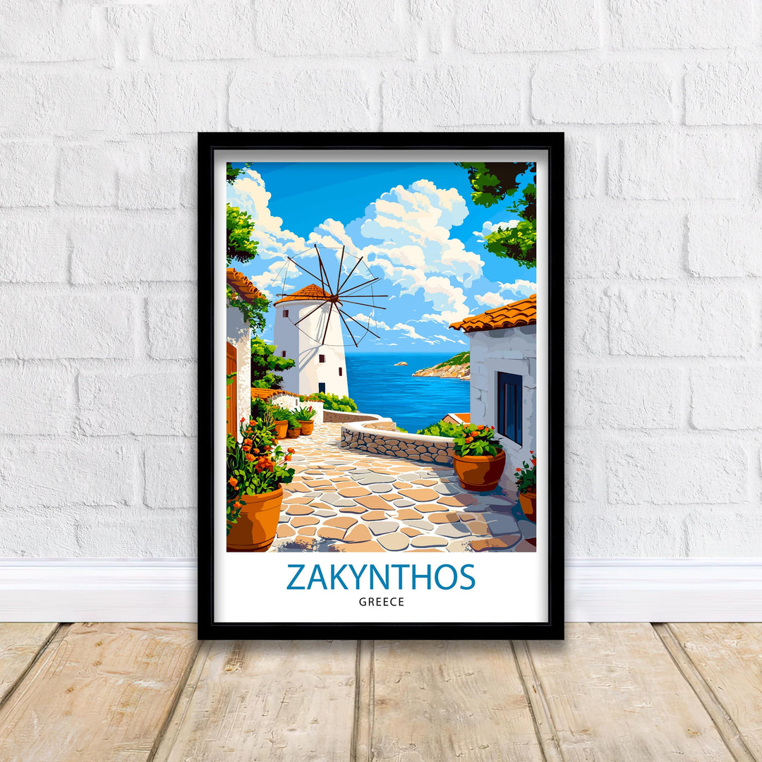 Zakynthos Greece Travel Poster Wall Art Navagio Beach Poster Zakynthos Landscape Art Scenic Views Nature Lover Gift Greek Island Poster