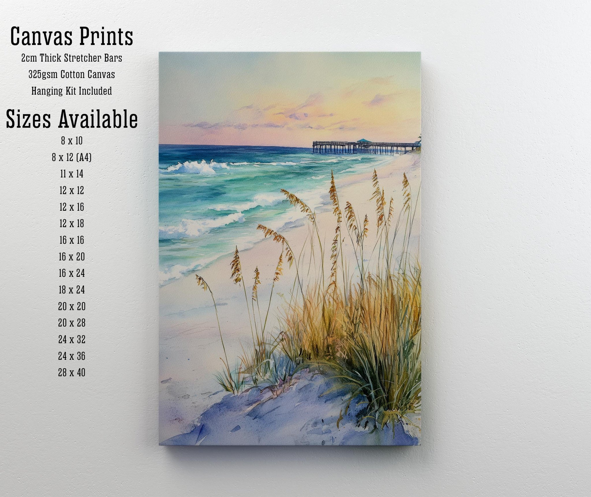 Anna Maria Island Watercolor Painting Wall Art Anna Maria Island Print Florida Beach Art Coastal Decor Watercolor Art Beach Lover Gift