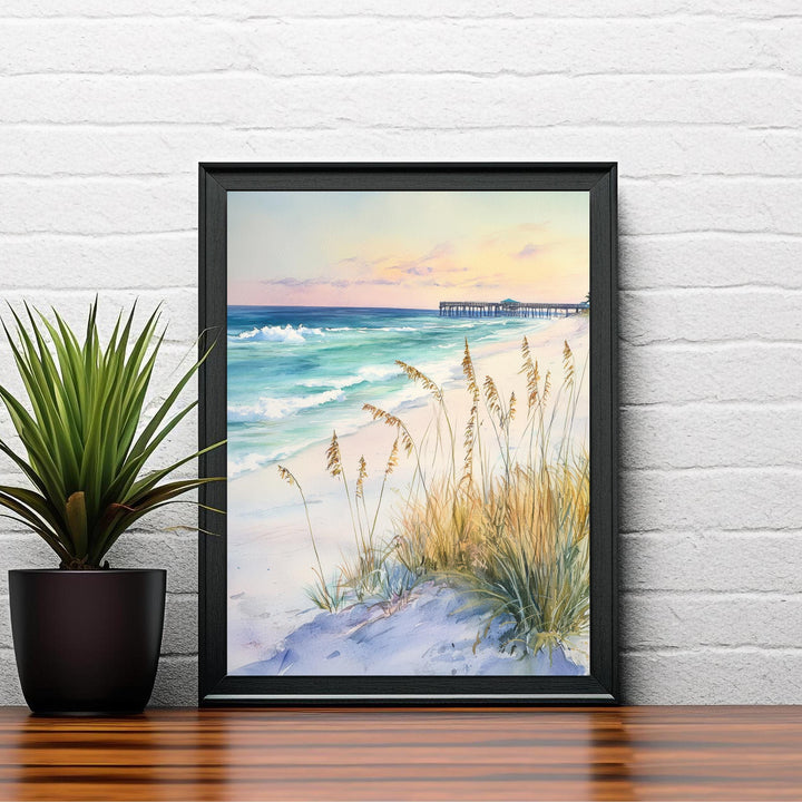 Anna Maria Island Watercolor Poster – Florida Beach Wall Art, Coastal Decor & Beach Lover Gift