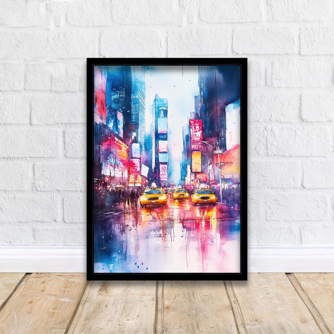 Times Square Watercolor Painting Wall Art Times Square Poster New York City Art Watercolor Art Urban Landscape Nature Lover Gift