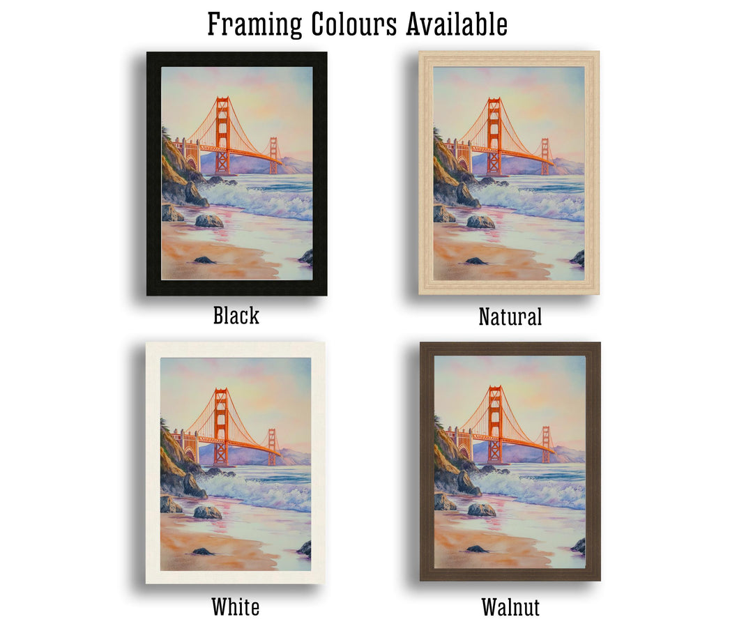 San Francisco Watercolor Painting Wall Art Golden Gate Bridge Poster San Francisco Art Watercolor Art California Coastal Decor