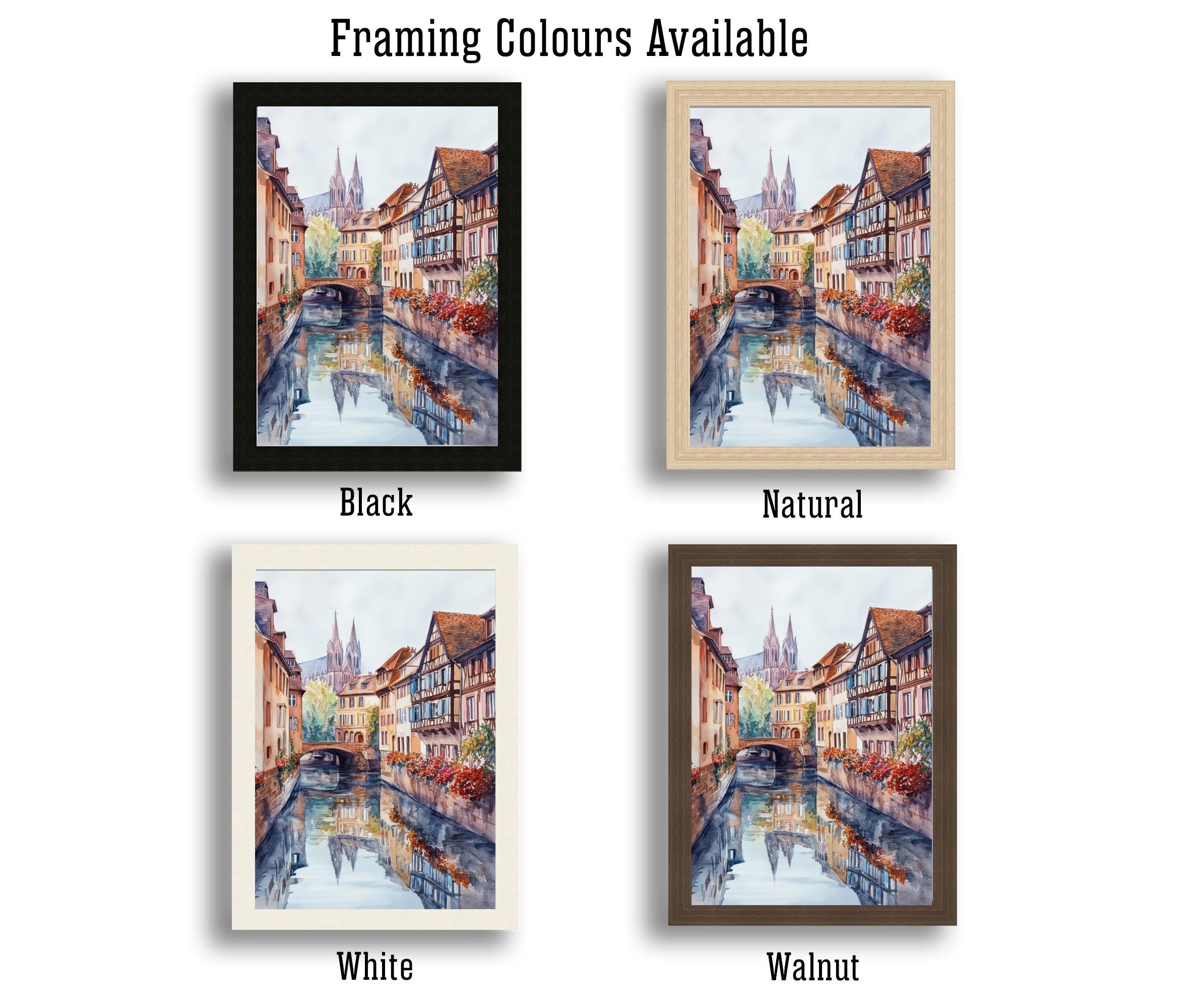 Strasbourg France Watercolor Painting Wall Art Strasbourg Print European City Art Watercolor Art Scenic Views French Architecture Gift