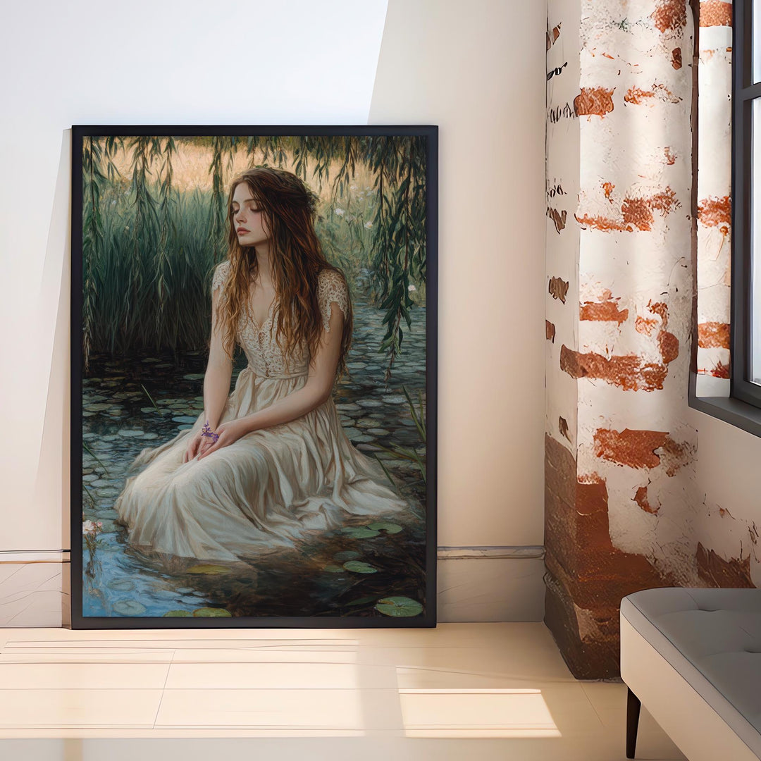 Ophelia Dark Academia Print Victorian Art Gothic Decor Antique Oil Painting Dark Academia Poster Rustic Vintage Wall Art