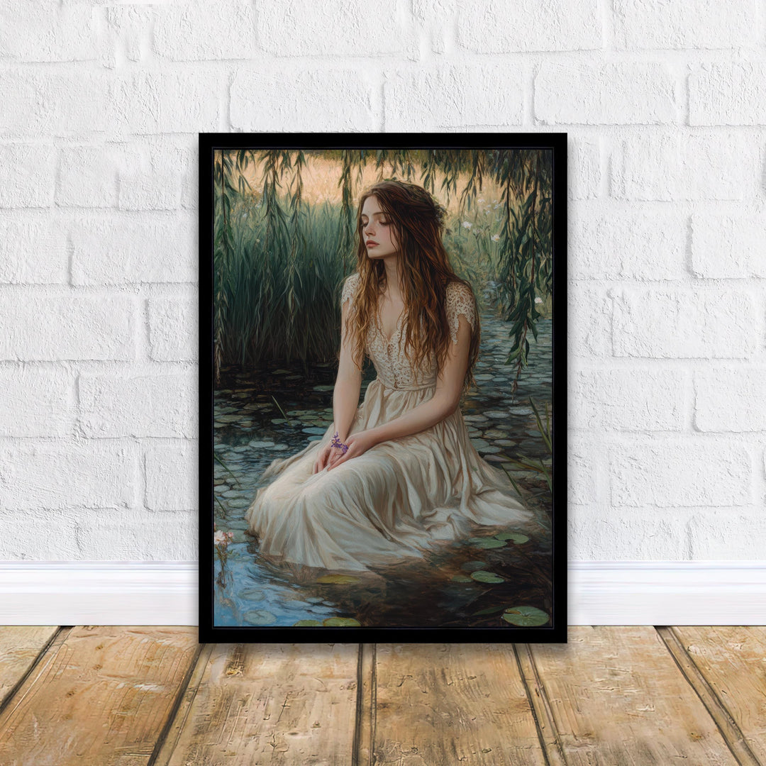 Ophelia Dark Academia Print Victorian Art Gothic Decor Antique Oil Painting Dark Academia Poster Rustic Vintage Wall Art