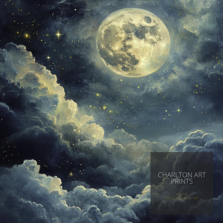 Celestial Moon Print Dark Academia Art Gothic Decor Antique Astronomy Illustration Moon Phase Poster Rustic Vintage Wall Art