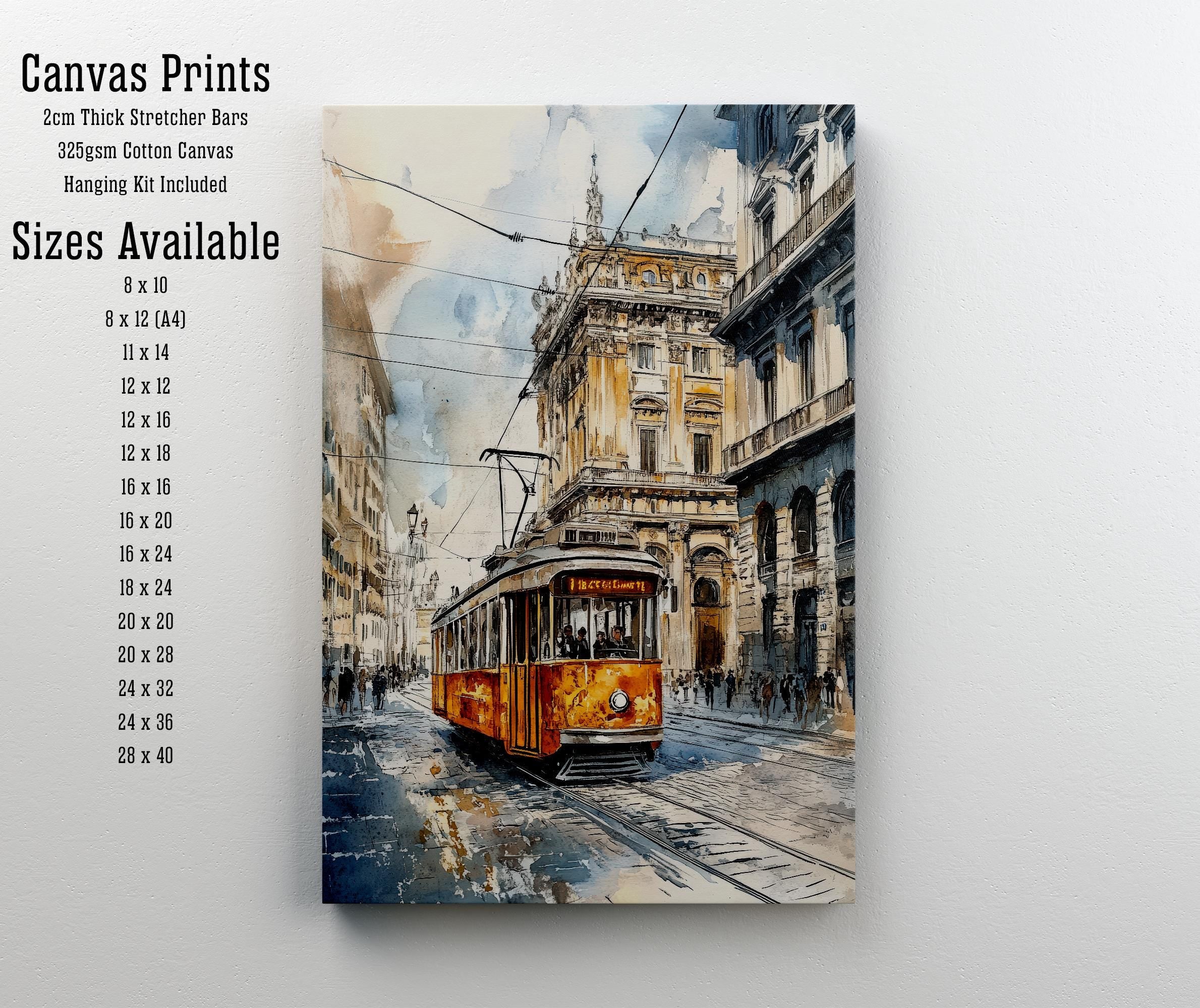 Milan Watercolor Painting Italian City Art Milan Skyline Print Watercolor Landscape Milan Wall Decor Italian Travel Art