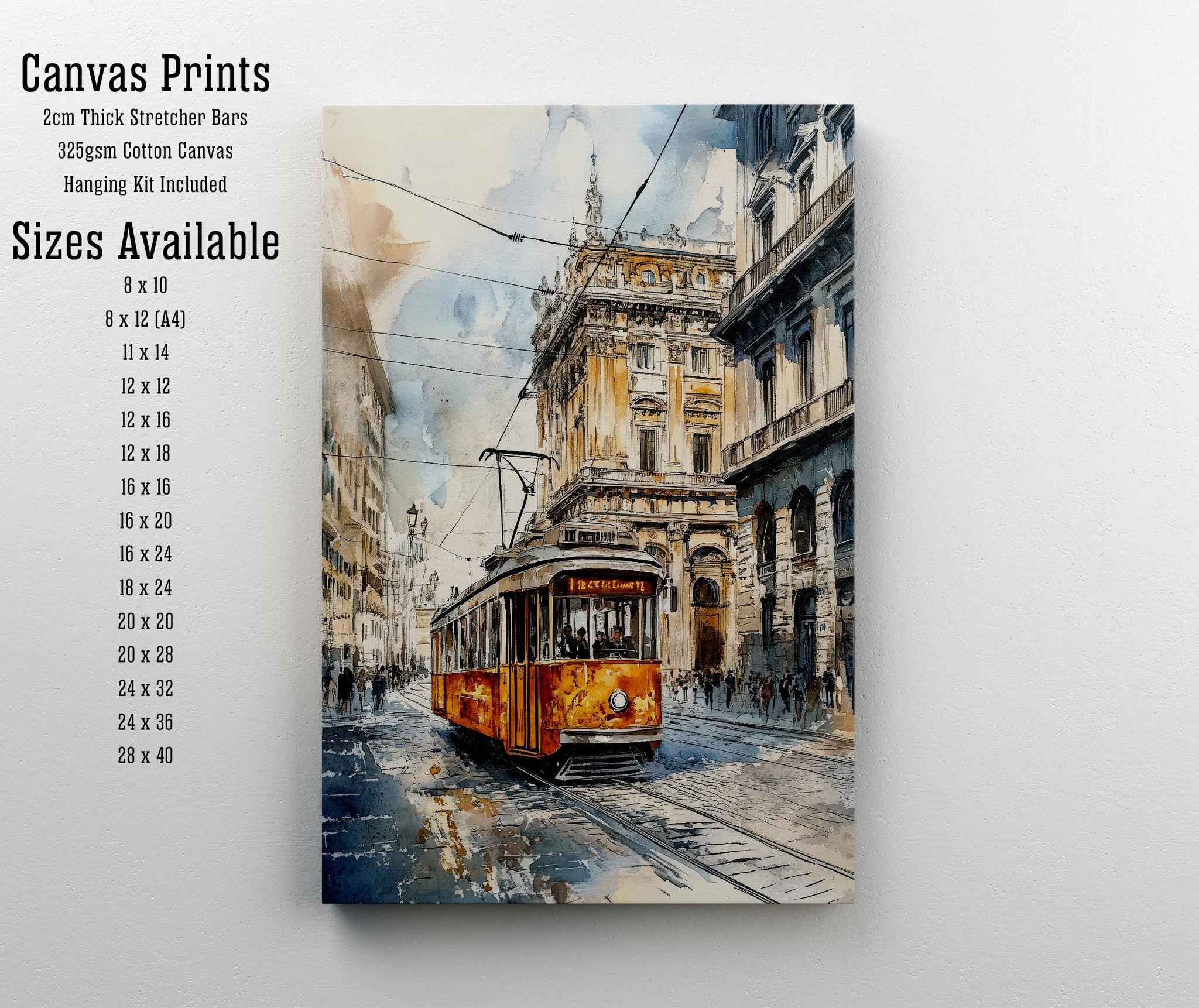 Milan Watercolor Painting Italian City Art Milan Skyline Print Watercolor Landscape Milan Wall Decor Italian Travel Art